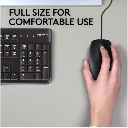 Detalle de Logitech B110: mouse cablato USB, clic silenzioso e design ambidestro