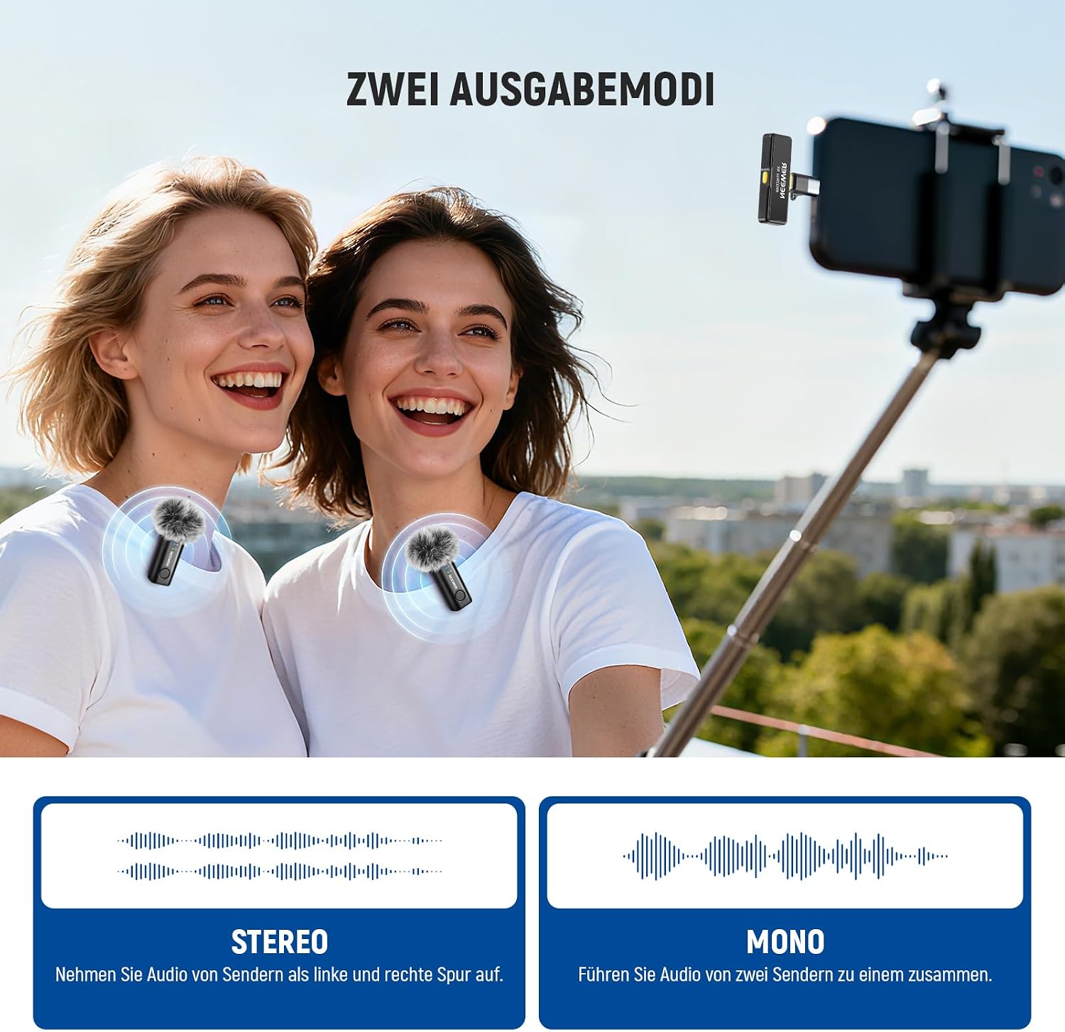 Thumbnail 4 de NEEWER kabelloses Lavalier Mikrofon 48kHz 24Bit