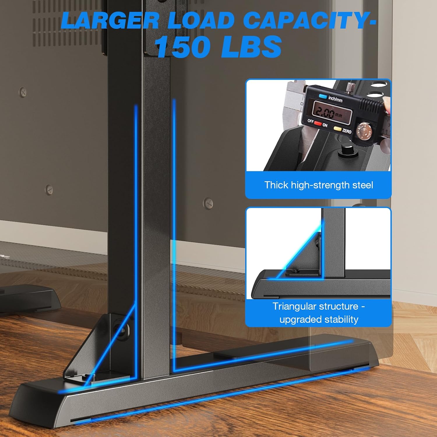 Detalle 2 de Rfiver Universal TV Legs Tabletop Stand, Height-Adjustable Steel Base