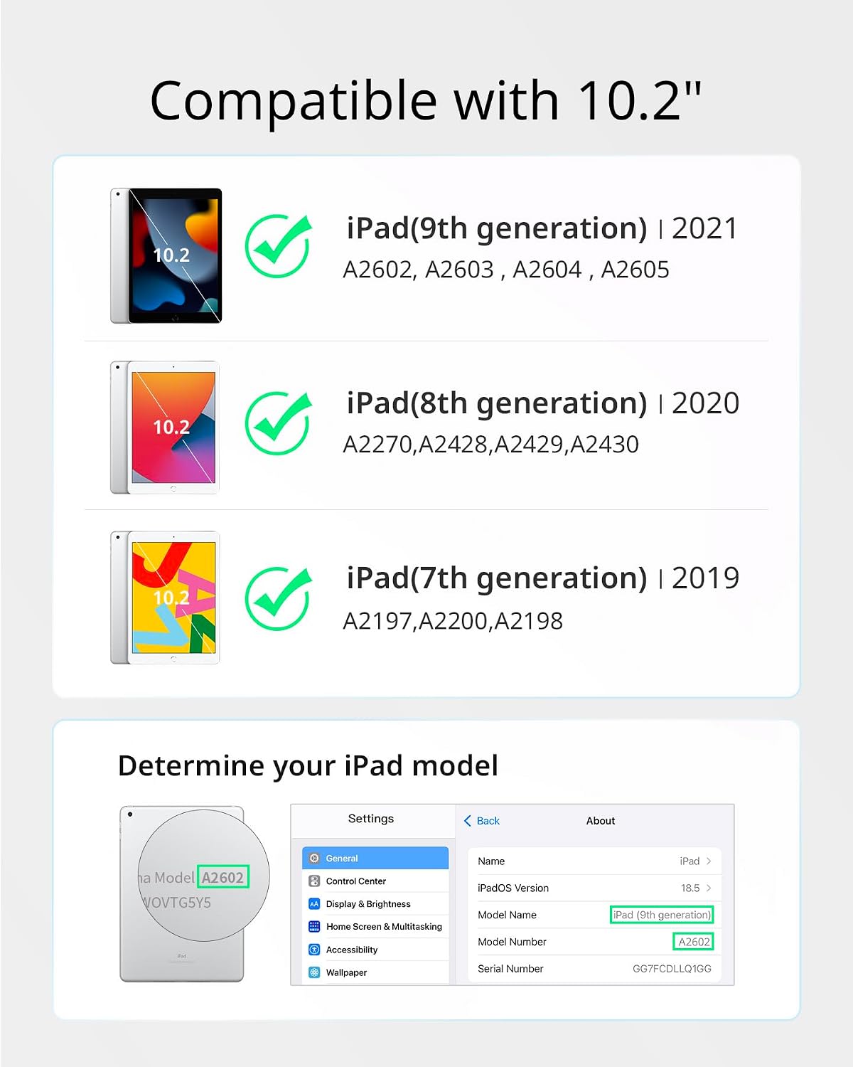 Detalle 2 de CACOE Hülle für iPad 9. / 8. / 7. Generation 10.2 Zoll – Ultra Dünn mit Standfunktion, Blaues Sternenmuster, inkl. Schutzfolie