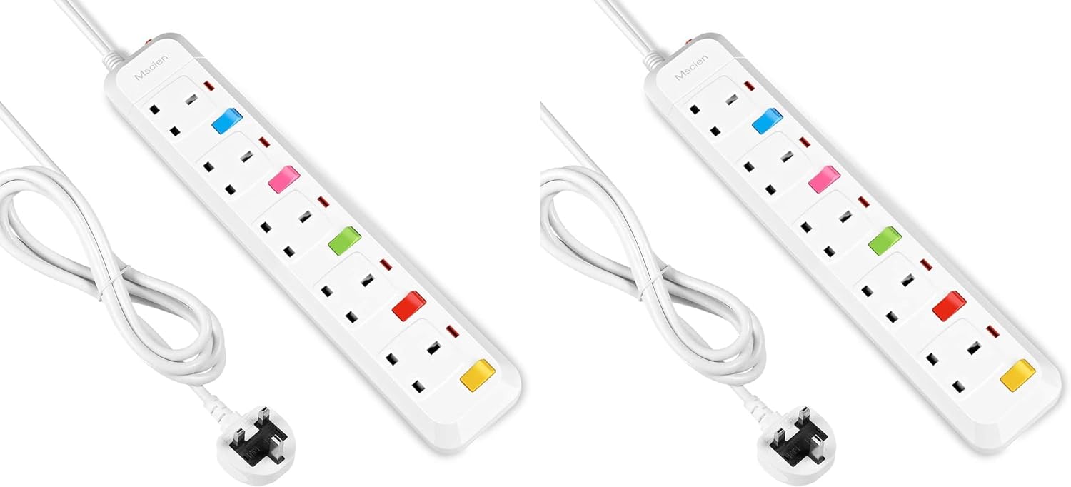 Thumbnail 6 de Mscien 3-way extension lead 5m, surge protected ๐