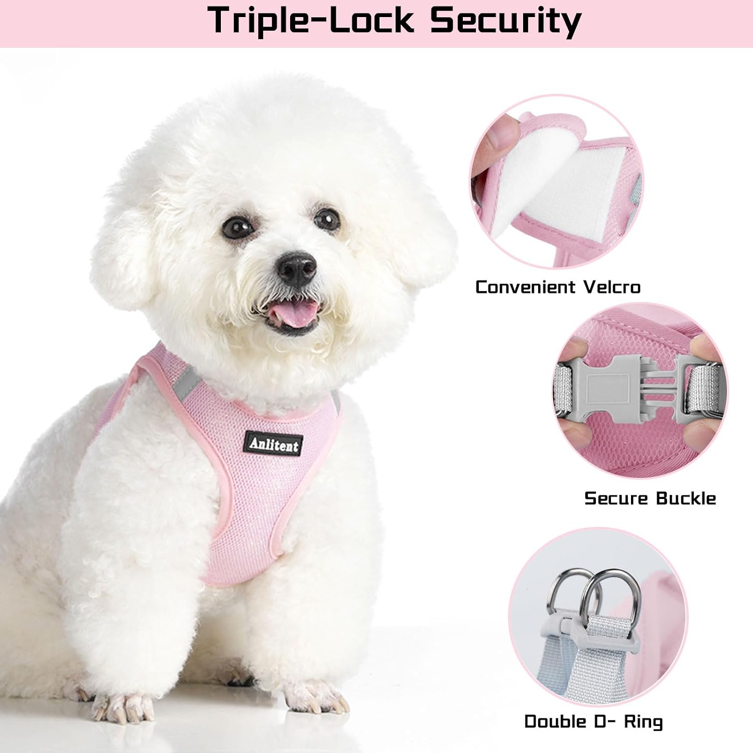 Detalle de Anlitent No Pull Dog Harness M, breathable mesh