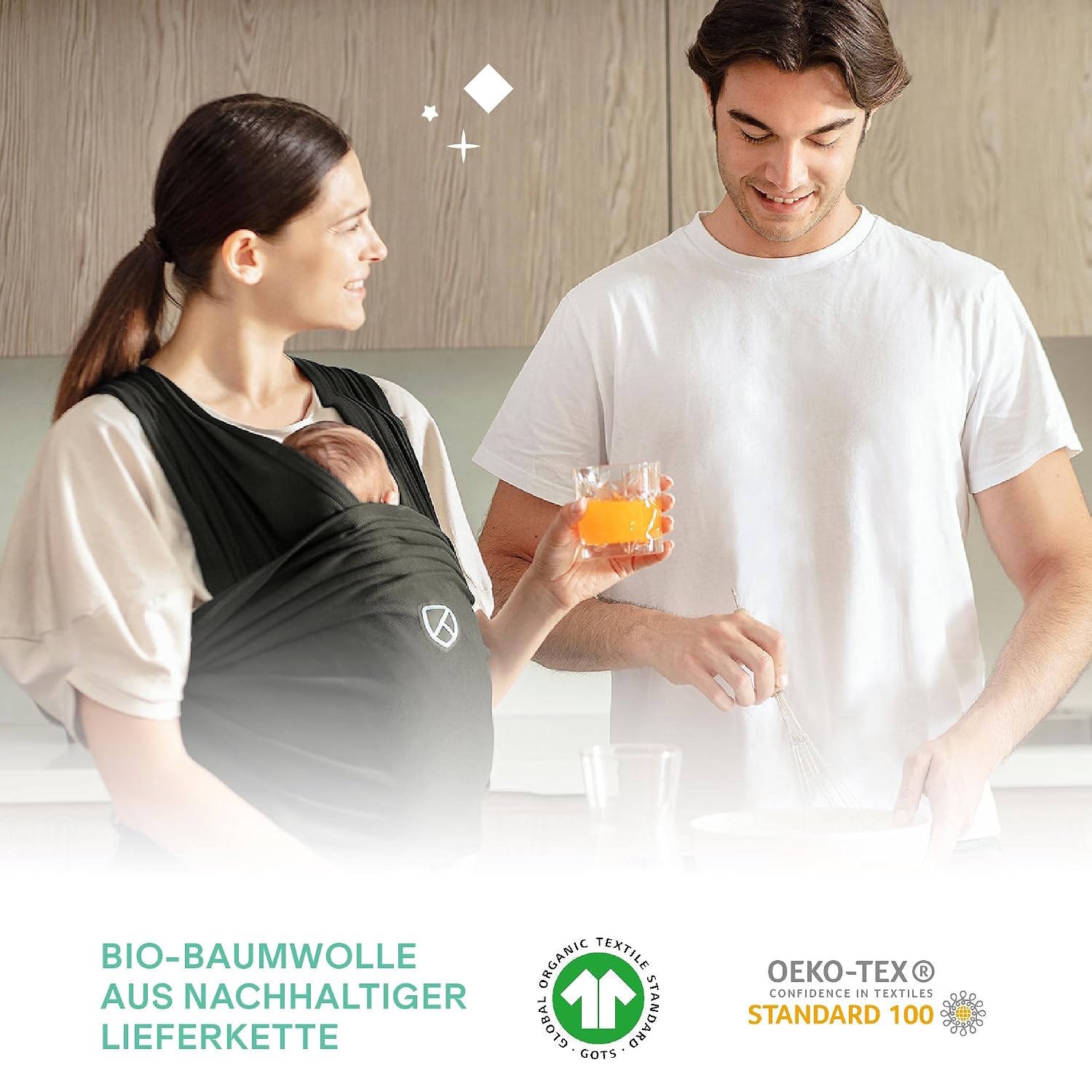 Detalle de Koala Babycare Babytragetuch 2.0 – Einfach anzuziehen, verstellbar und bis 15 kg geeignet