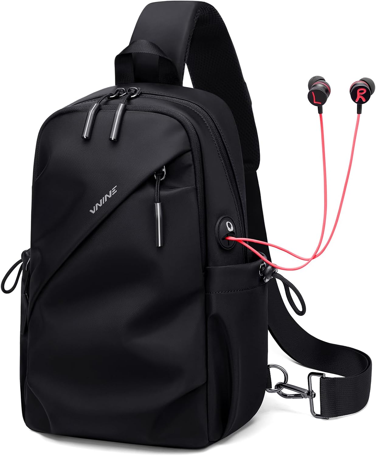 Detalle de VNINE Sling Bag Umhängetasche Brusttasche – Vielseitige Schultertasche für Herren und Damen