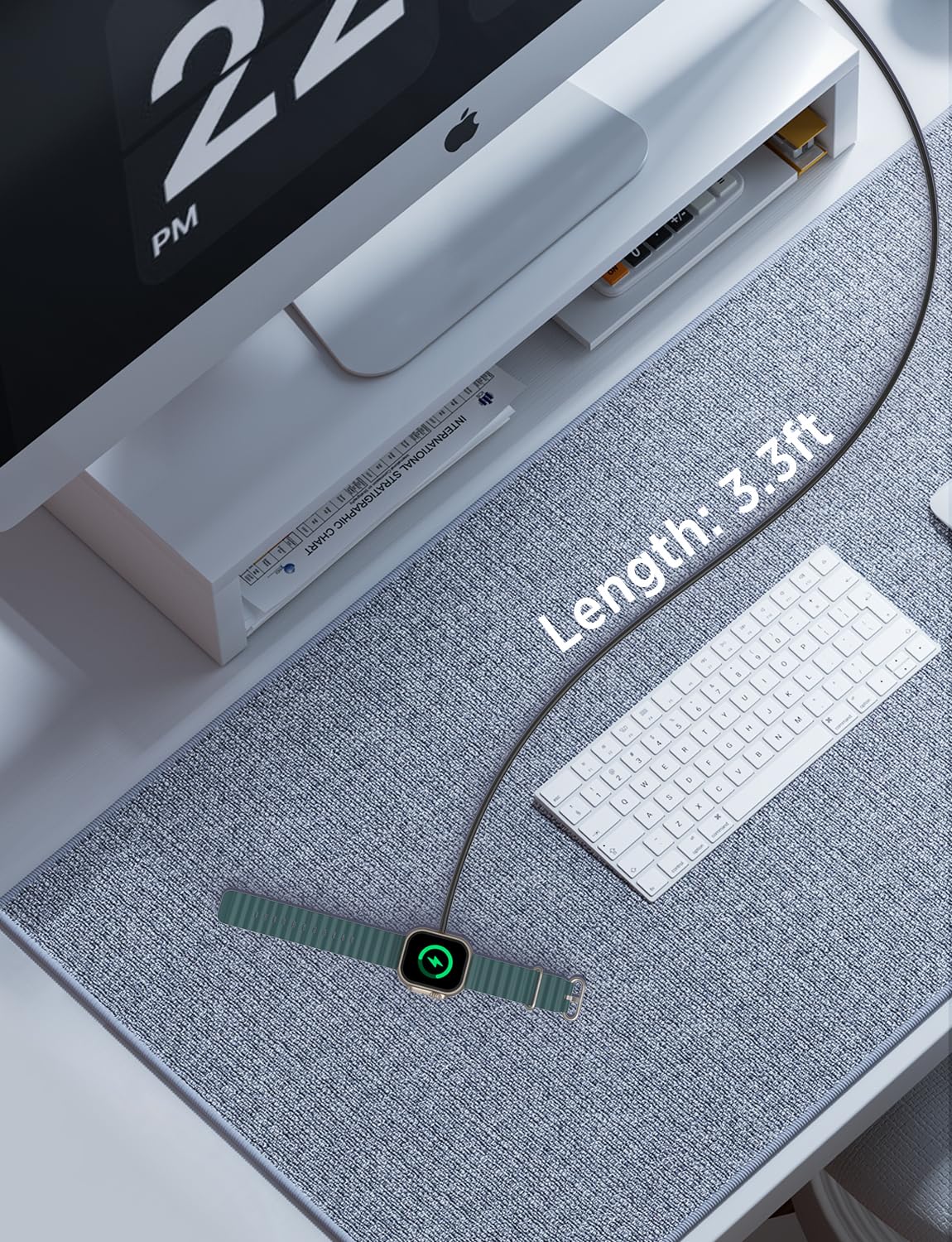 Thumbnail 4 de iWatch Ladegerät USB magnetisches Kabel (2026 Upgraded) für Apple Watch – Serie 11/10/9/8/7/6/SE bis 1, Schwarz