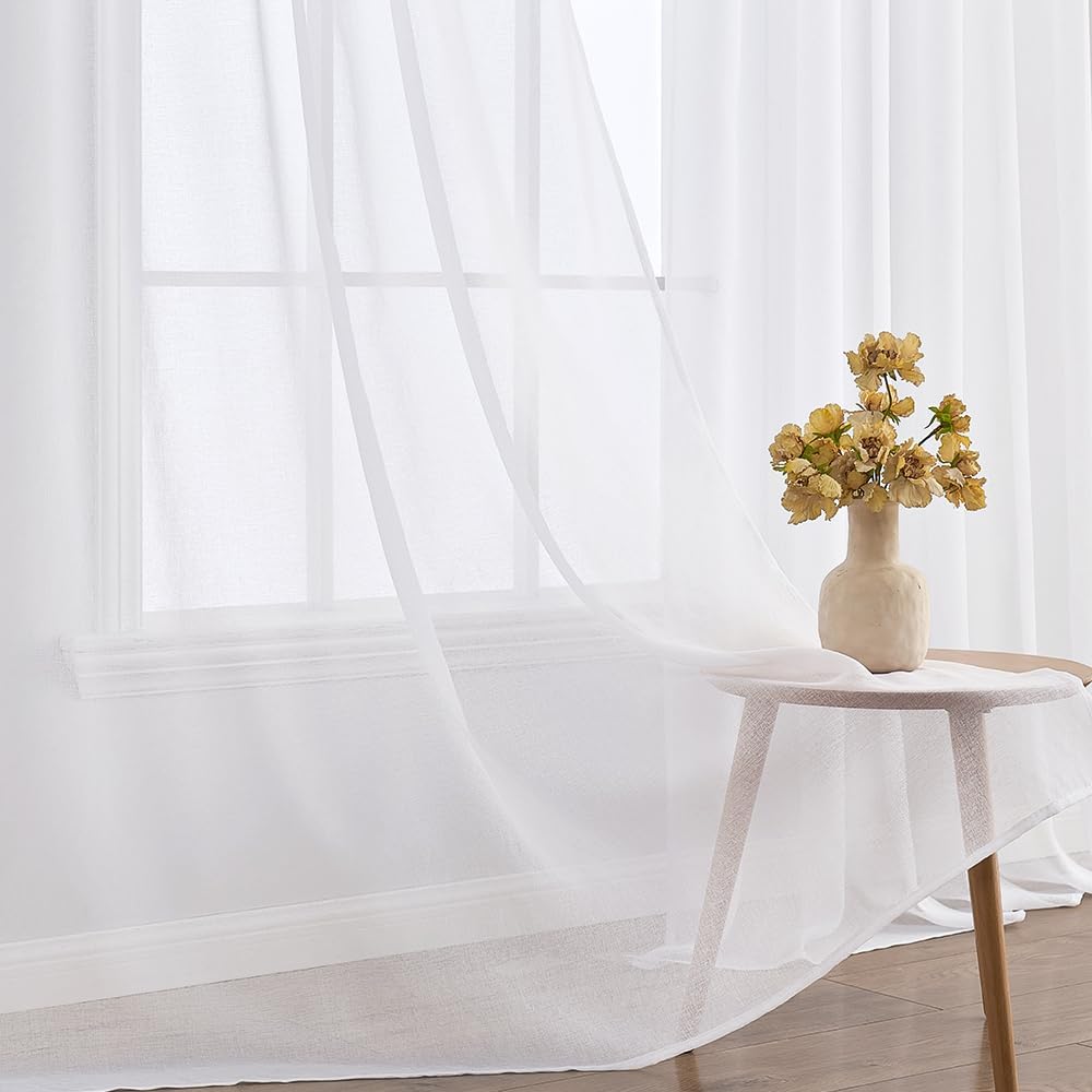 Detalle 2 de EMEMA Voile Vorhang 2er Set 140 x 225 cm