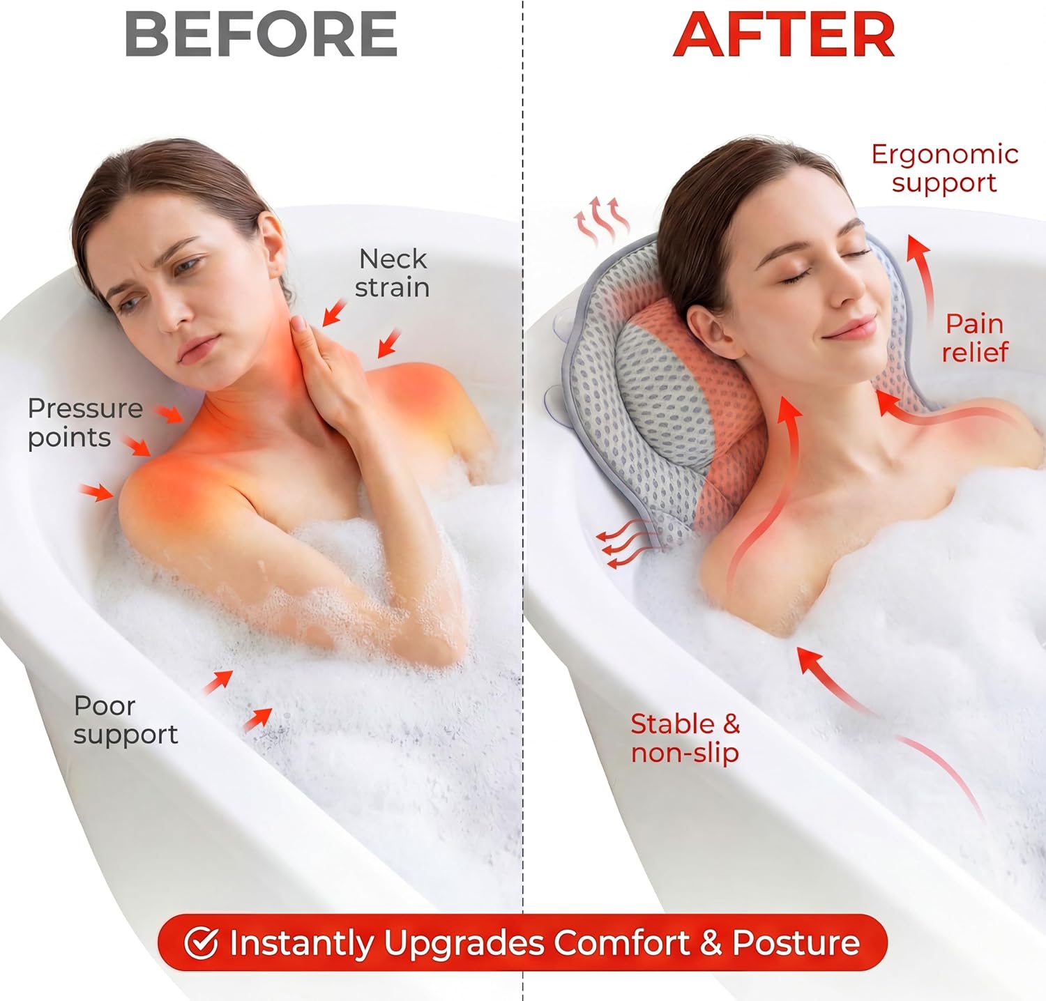 Detalle de Bath Pillow LAVISMA Ergonomic Bathtub Cushion