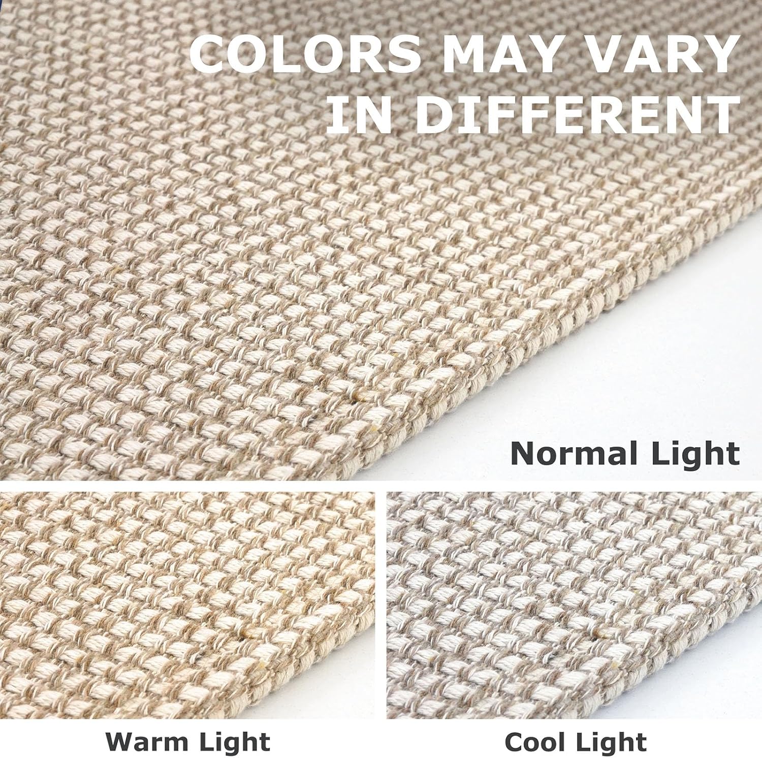 Thumbnail 4 de IOHOUZE Washable Area Rug 3x5 with Non-Slip Rubber Backing (Beige/Khaki)