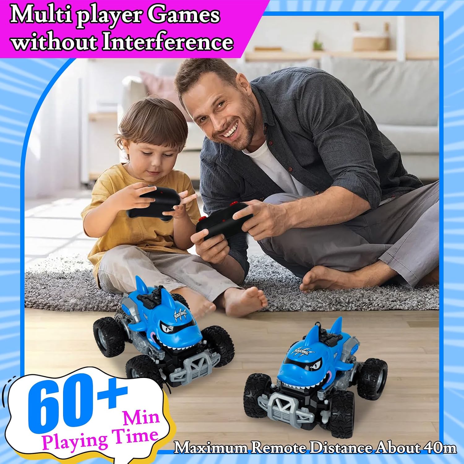 Detalle de BORSTOYPRO: Macchina Telecomandata per Bambini con Tema Squali Monster Truck