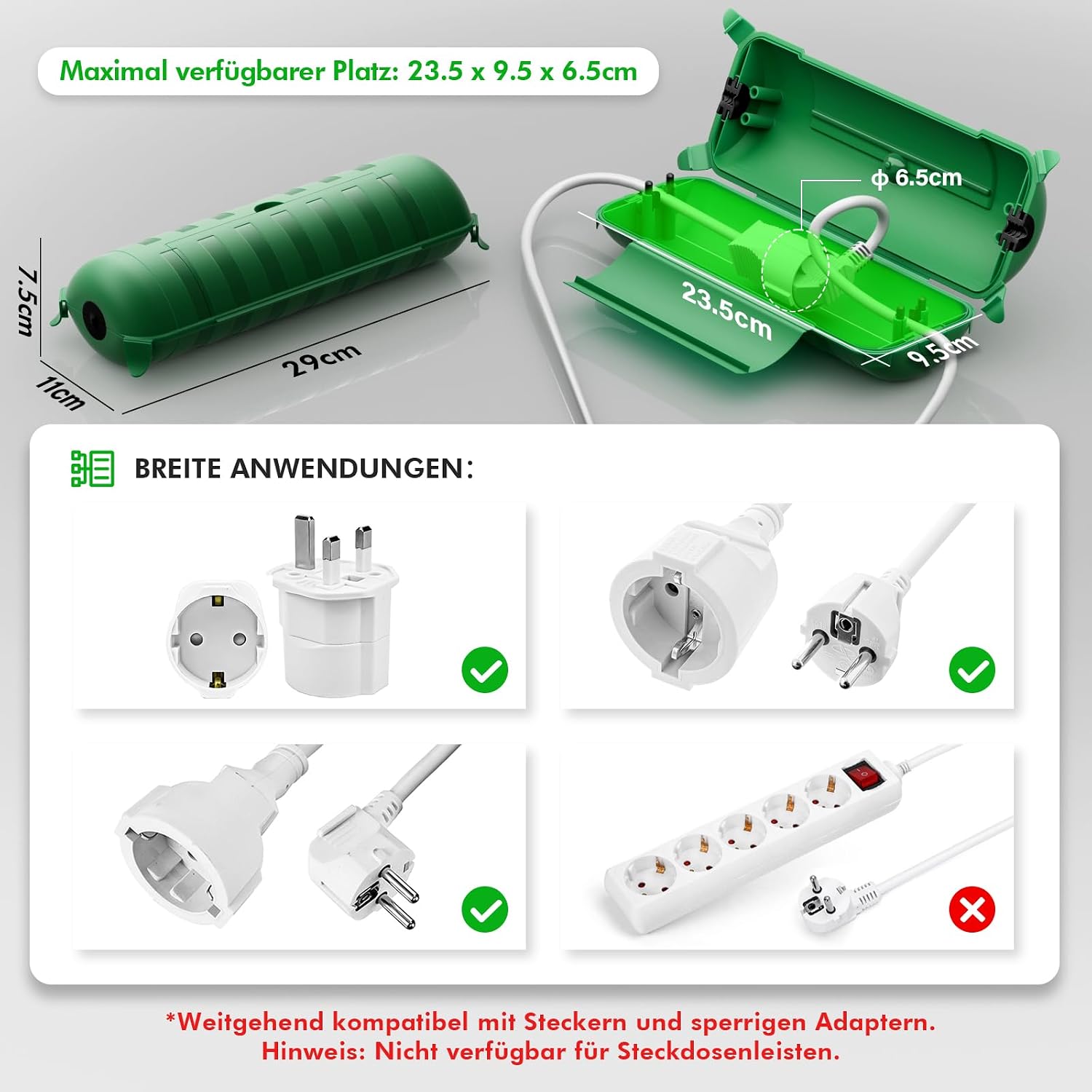 Thumbnail 1 de RESTMO IP44 Kabelbox 290 mm, grün