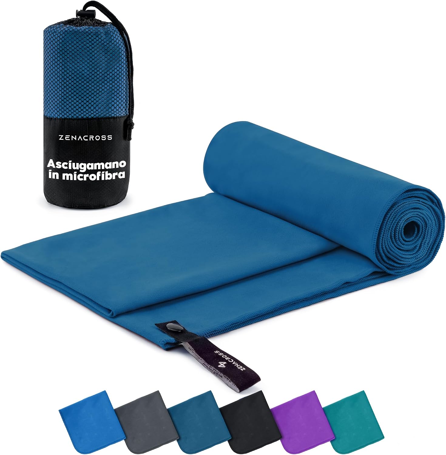 Zenacross Asciugamano Palestra in microfibra 50 x 30 cm Blu Marino – asciugatura ultra-rapida e versatile
