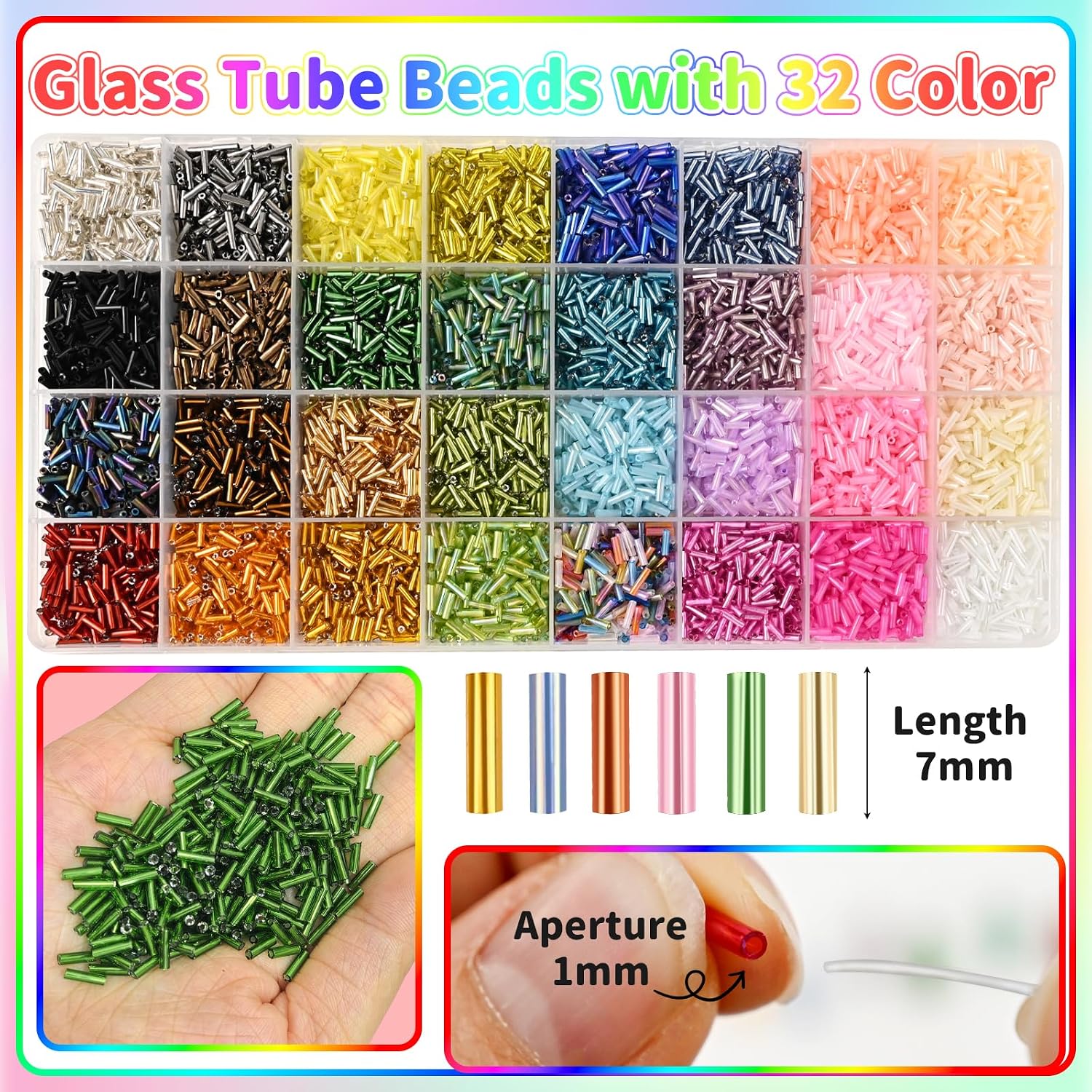 Thumbnail 2 de VvLons Glass Bugle Beads 7mm