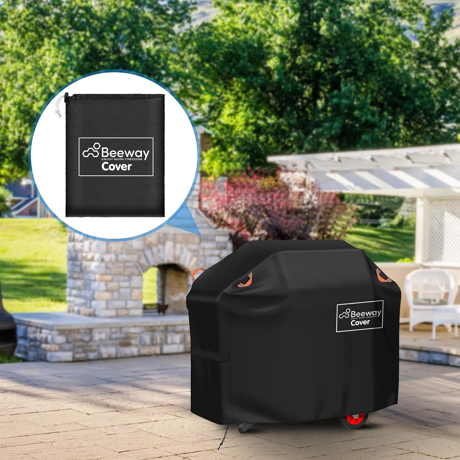Thumbnail 6 de BEEWAY Barbecue Cover: Heavy-Duty 120 x 60 x 120cm UV & Waterproof Grill Shelter