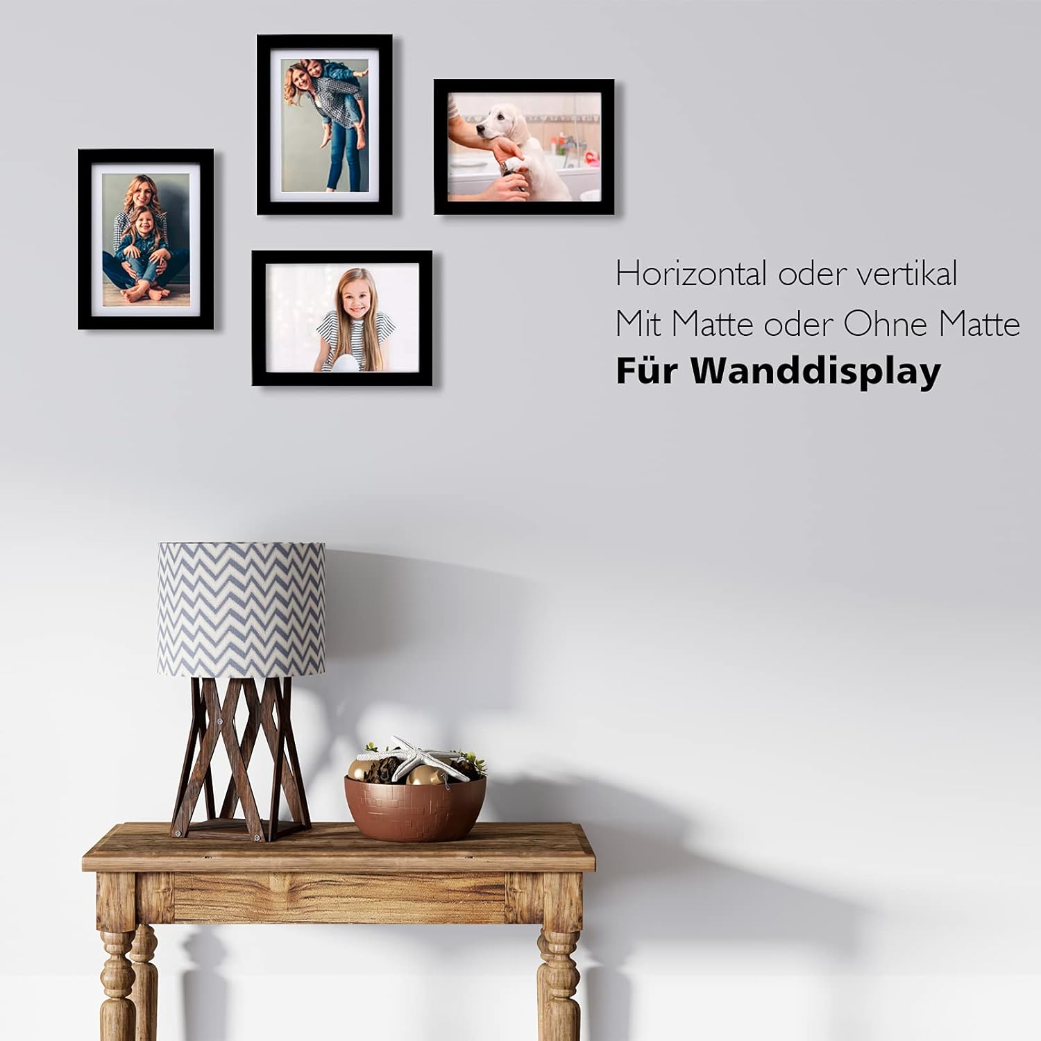 Thumbnail 5 de Egofine Bilderrahmen 13x18 cm mit Acrylglas, Holzrahmen für 10x15 cm Foto und 13x18 cm Poster (4er-Set, schwarz)