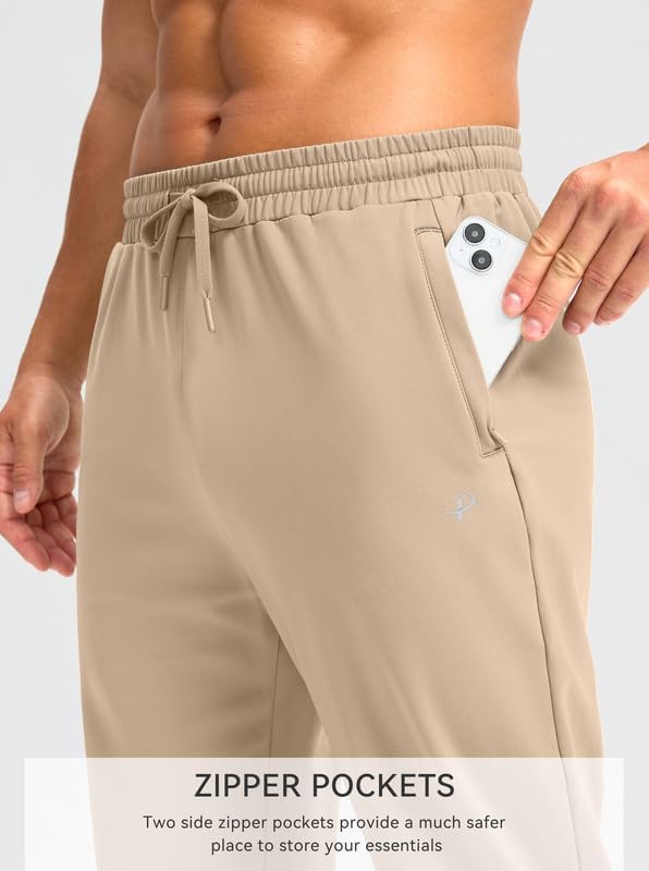 Detalle 2 de Pudolla Men's Fleece Lined Sweatpants with Zipper Pockets
