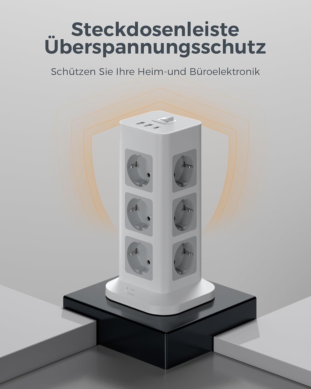 Detalle 2 de TESSAN Mehrfachsteckdose 3600 W mit 12 Tomen
