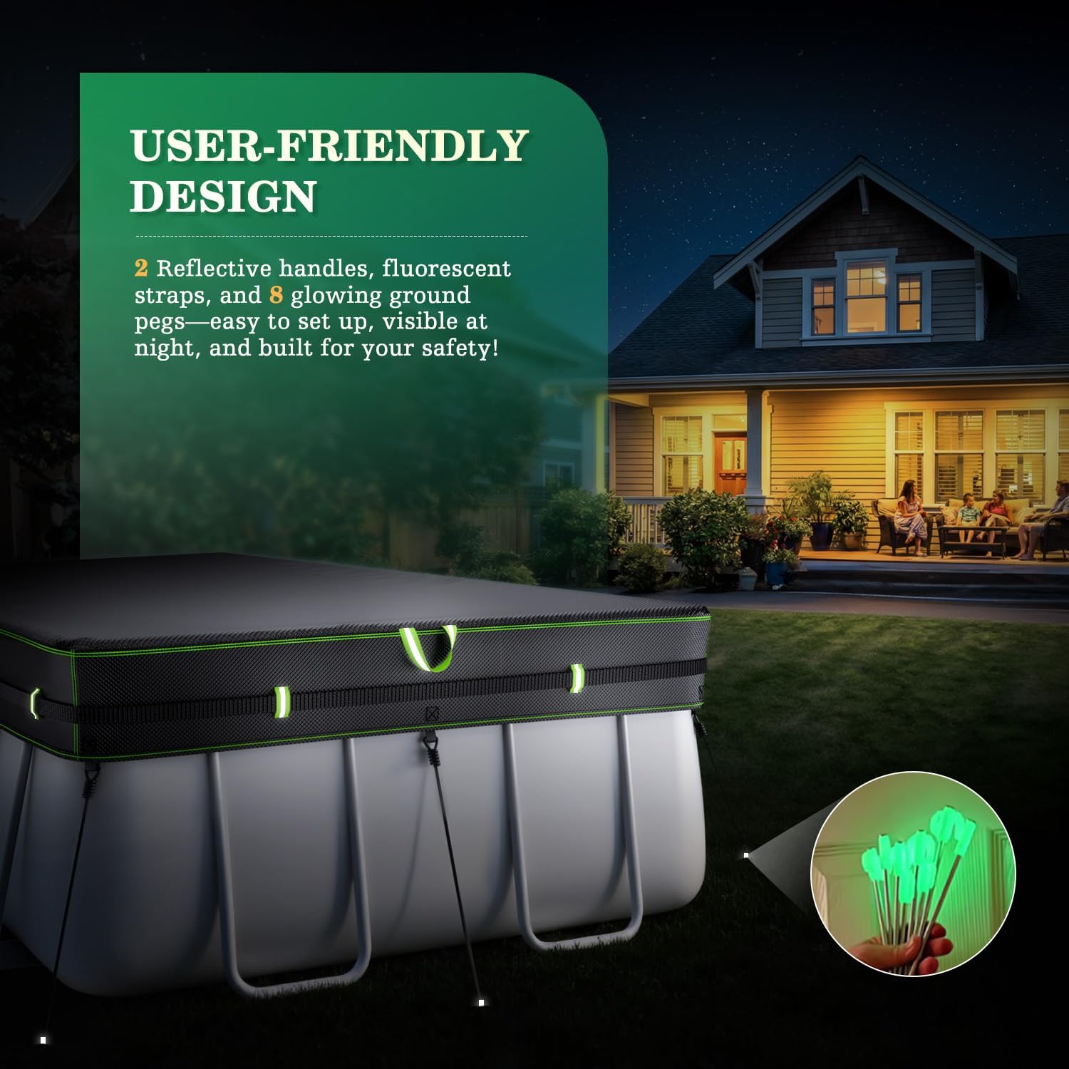 Thumbnail 6 de UIRWAY Rectangular Pool Cover 500D