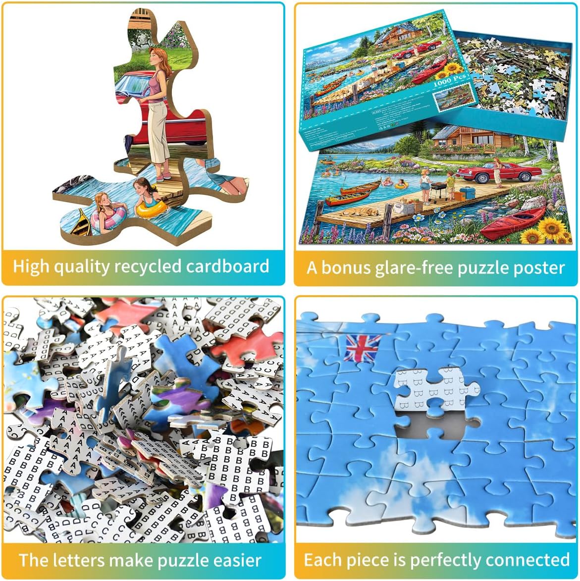 Detalle de Puzzle 1000 Teile für Erwachsene – Klassisches Lernspiel, 70 × 50 cm, ideale Dekoration