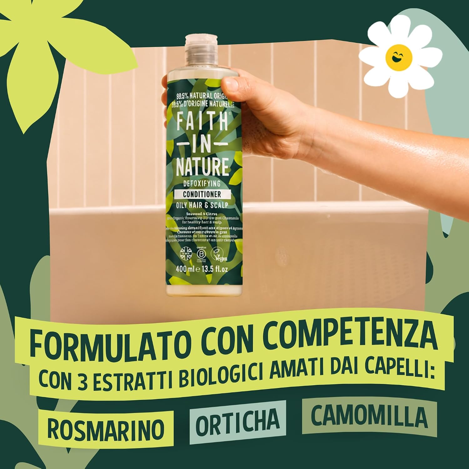 Detalle 2 de Faith In Nature Balsamo Detox Alghe Marine e Agrumi per Capelli e Cuoio Capelluto Grassi – 400ml