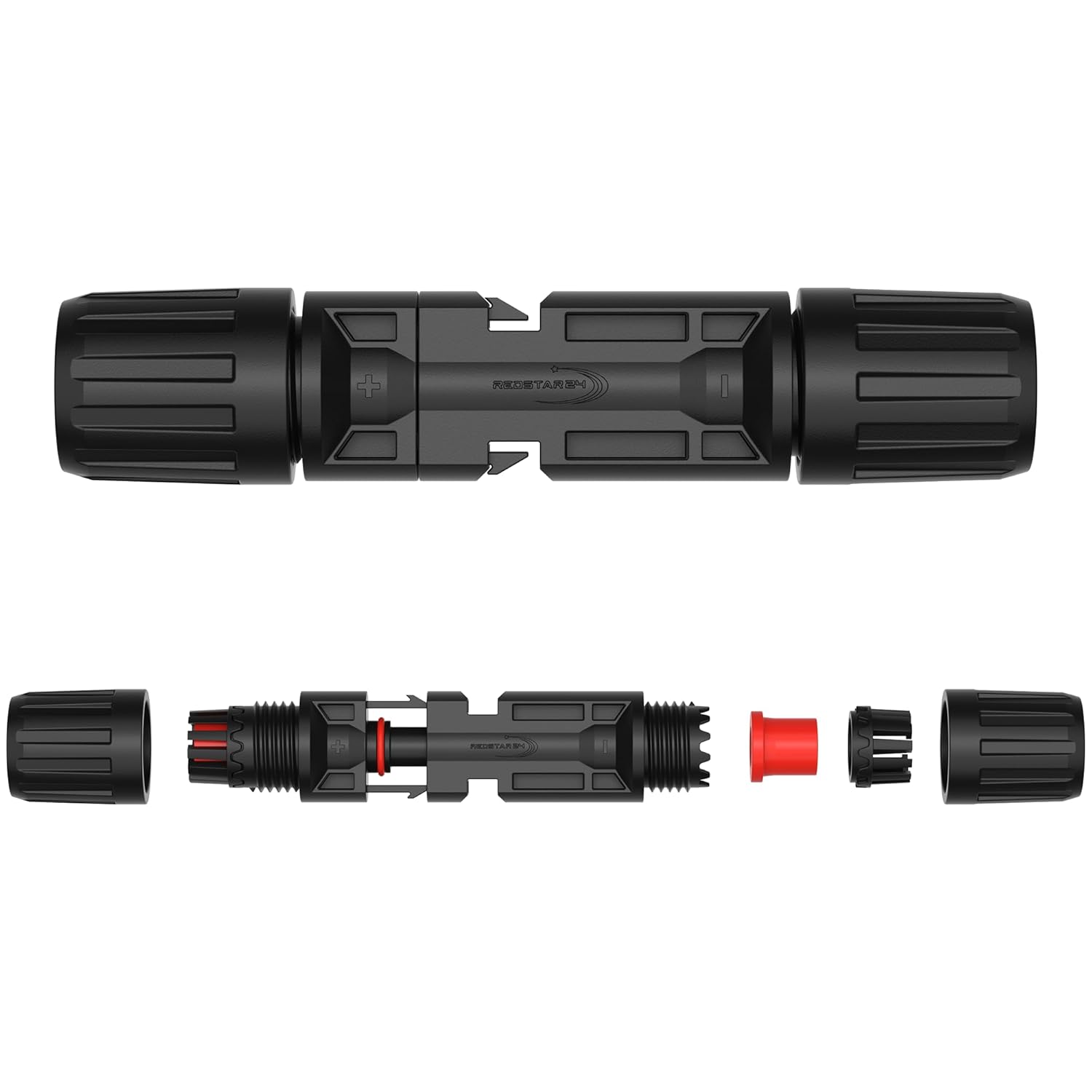 Detalle de RedStar24 Solarstecker 12 Paar – Steckverbinder Männlich & Weiblich für PV-Anlagen, IP67, 4 mm² & 6 mm²
