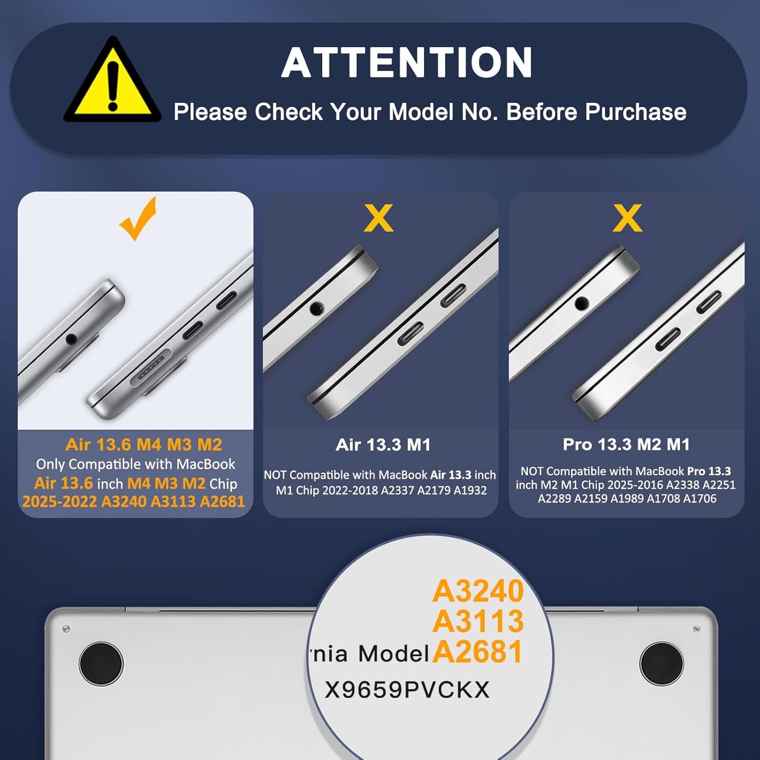 Detalle 2 de MOSISO Hülle für MacBook Air 13 Zoll M5/M4/M3/M2 – Ultradünn, Hartschale, Lila, präzise Passform (A3449/A3240/A3113/A2681)