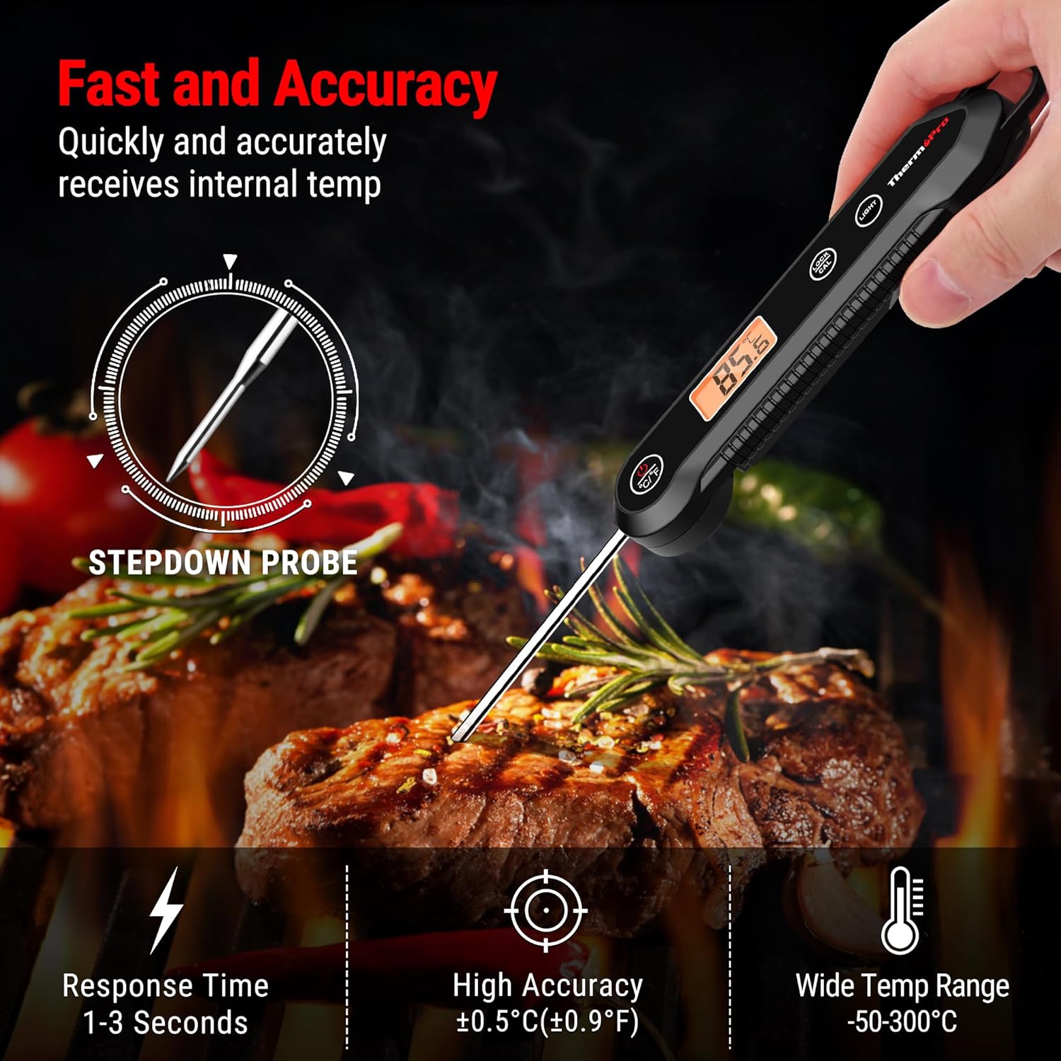 Detalle 2 de ThermoPro TP03H instant-read meat thermometer ๐