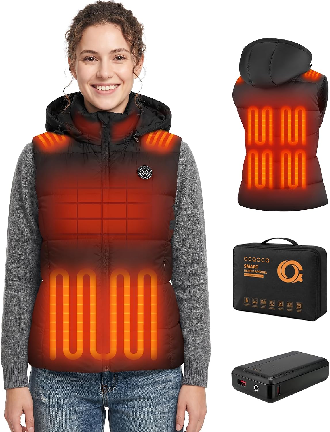 Detalle de Women's Heated Vest with 15 Heating Zones