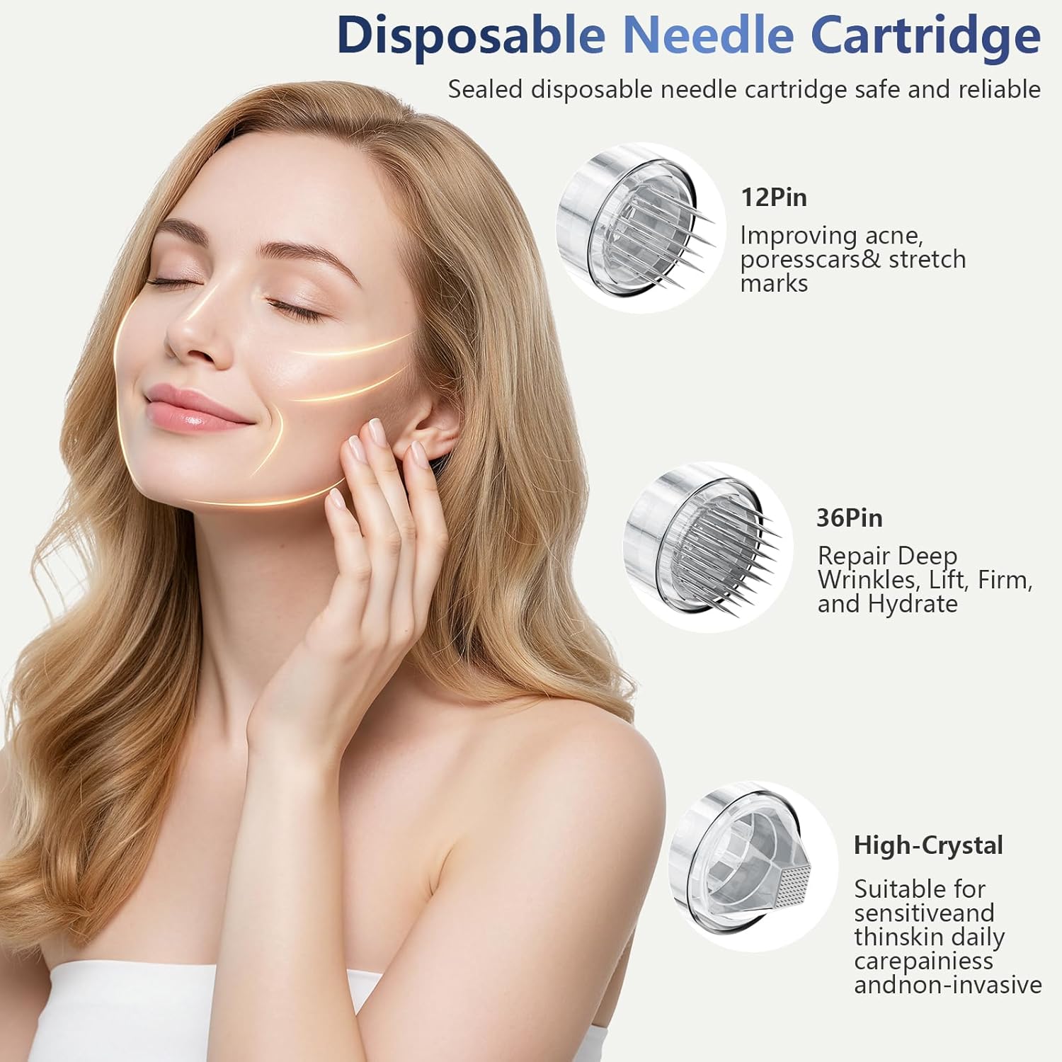 Thumbnail 3 de Microneedling Pen mit LCD-Display – Dermapen-Set mit 24 Einweg-Nadeln und 5 Geschwindigkeitsstufen