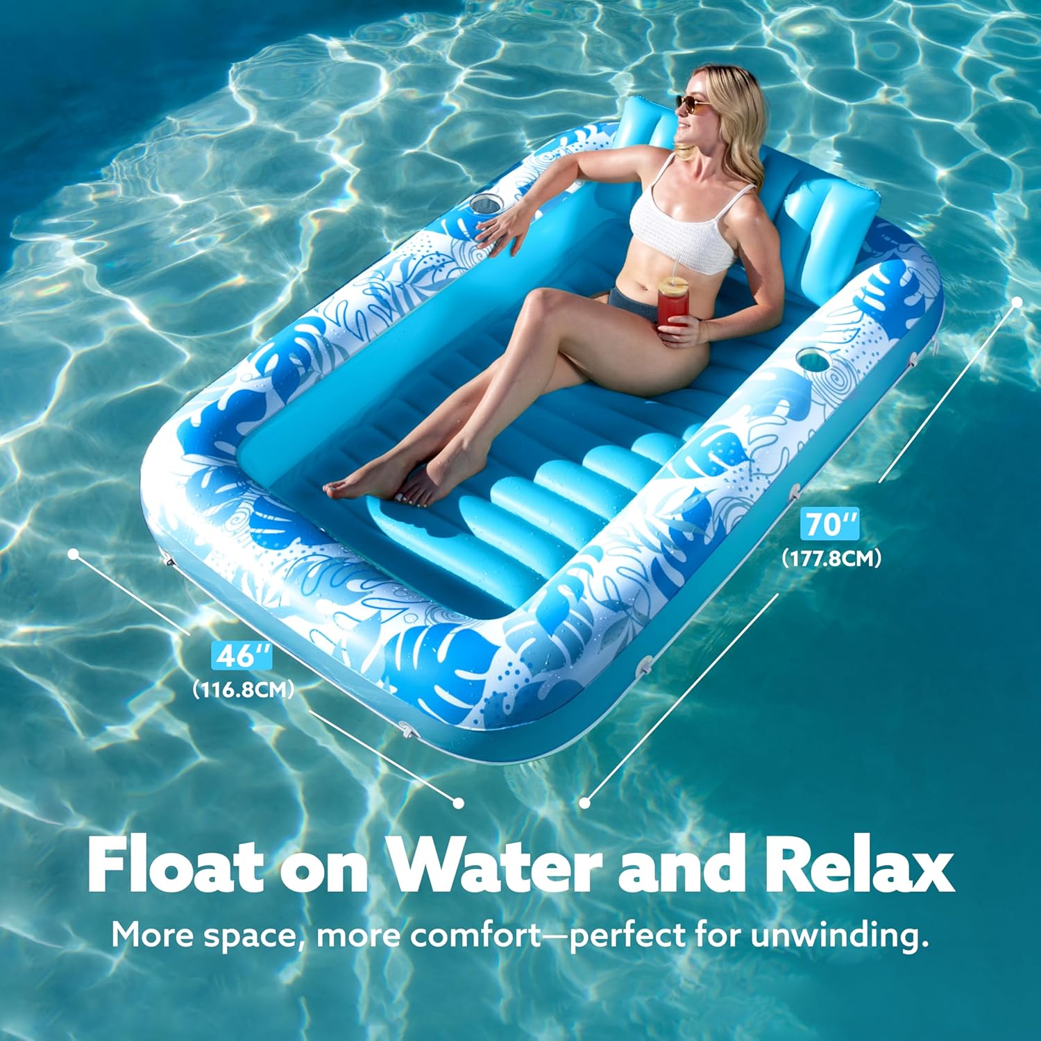 Detalle 2 de Sloosh Flotteur de Piscine Bronzage Lounge ☀️ 70" x 46"