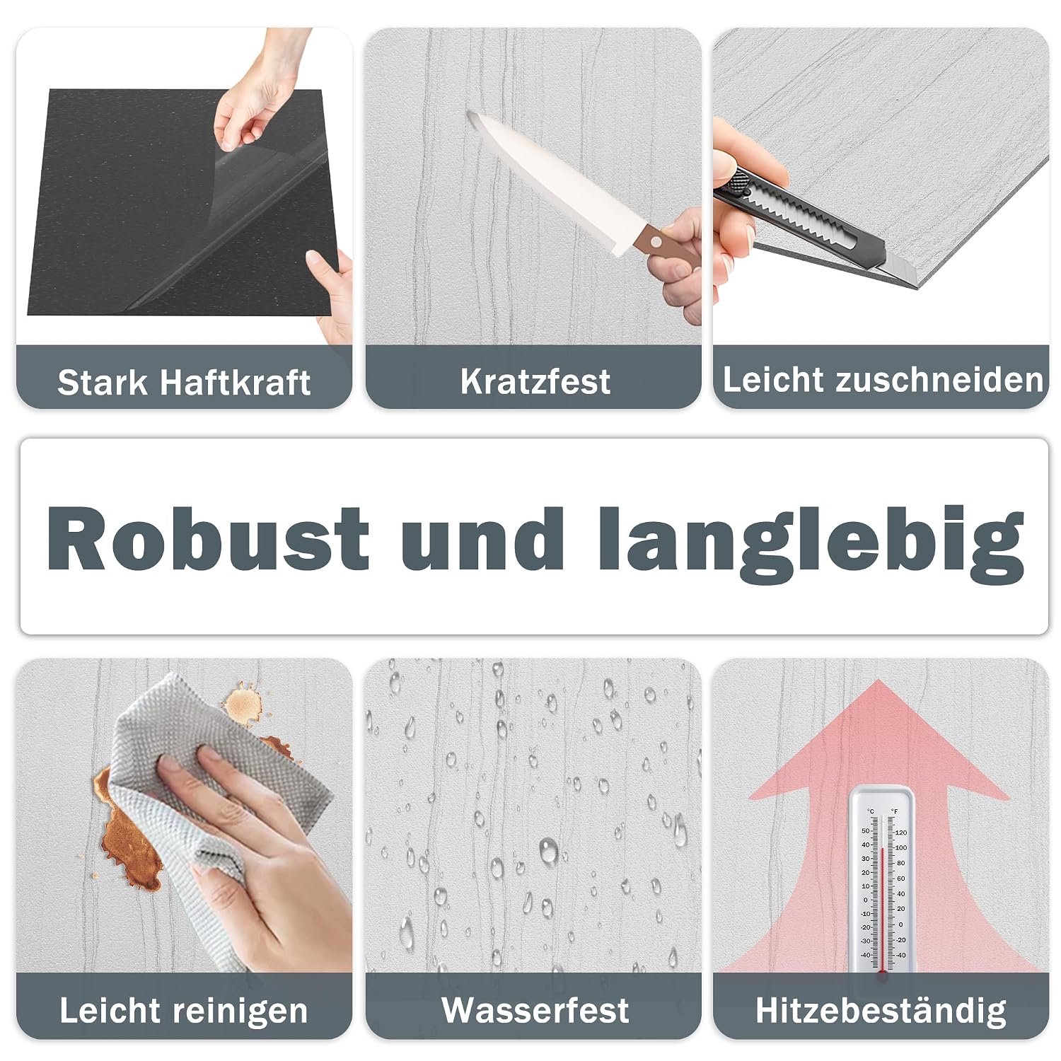 Thumbnail 3 de ACXIN Self-Adhesive PVC Flooring Tiles, Grey White Wood Grain, 7.5 m²