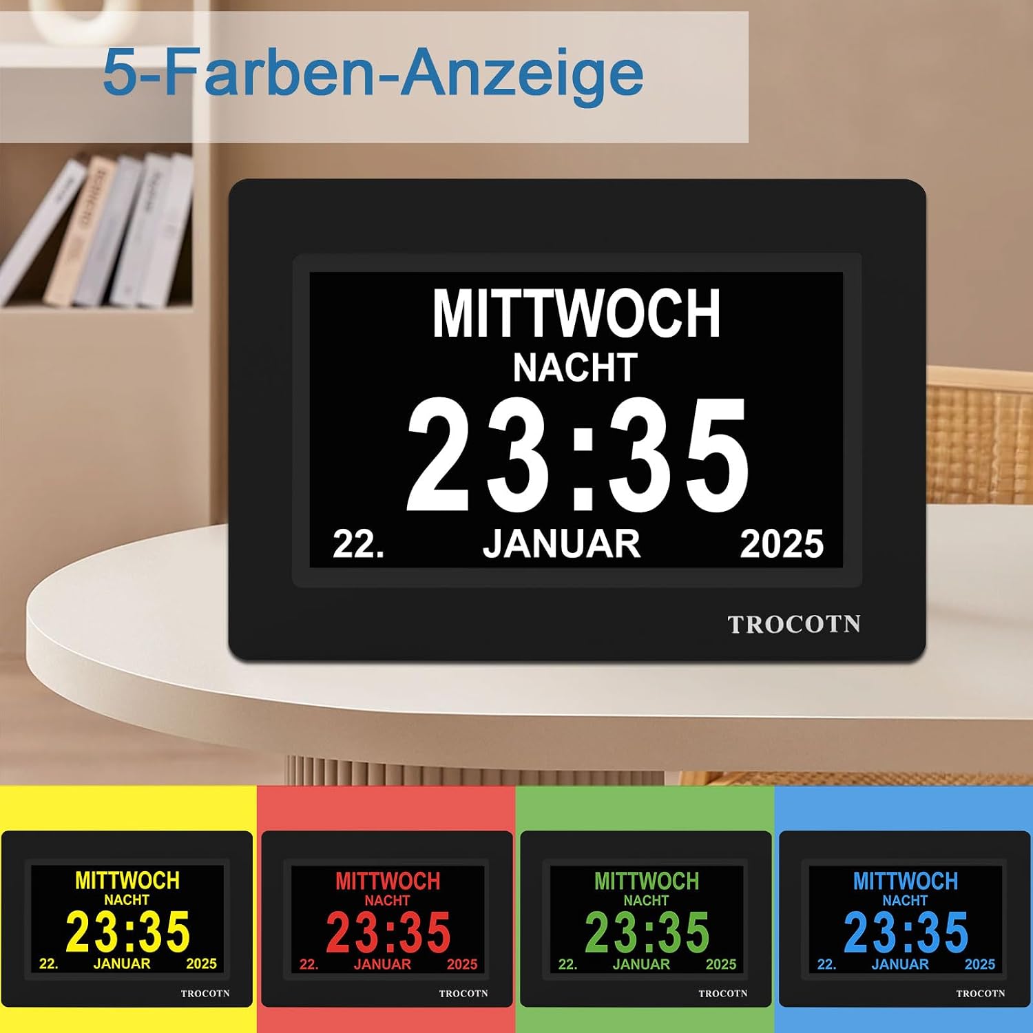 Thumbnail 3 de TROCOTN Demenz Uhr 7 Zoll Display Schwarz