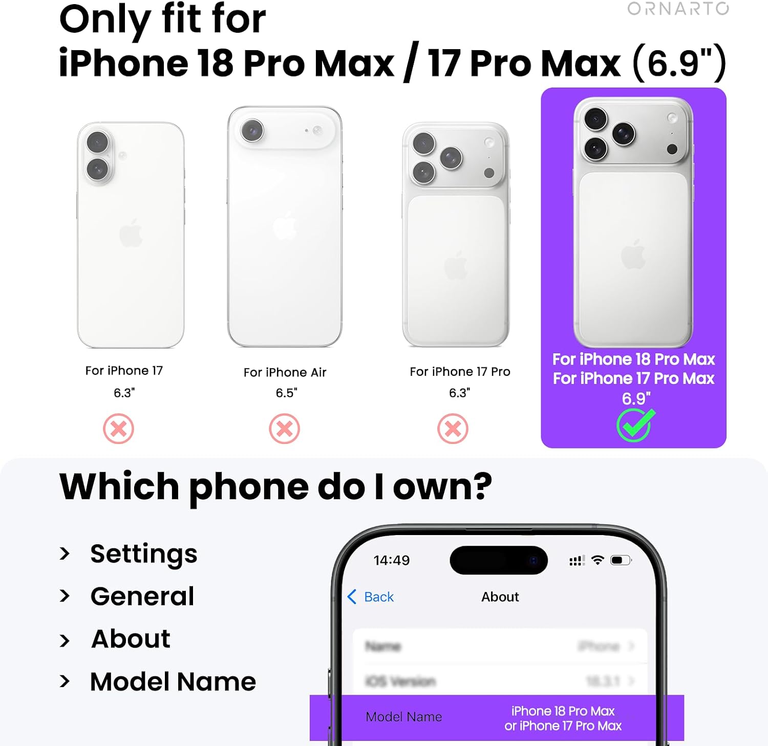 Detalle 2 de ORNARTO Air Case iPhone 17 Pro Max — MagSafe 5