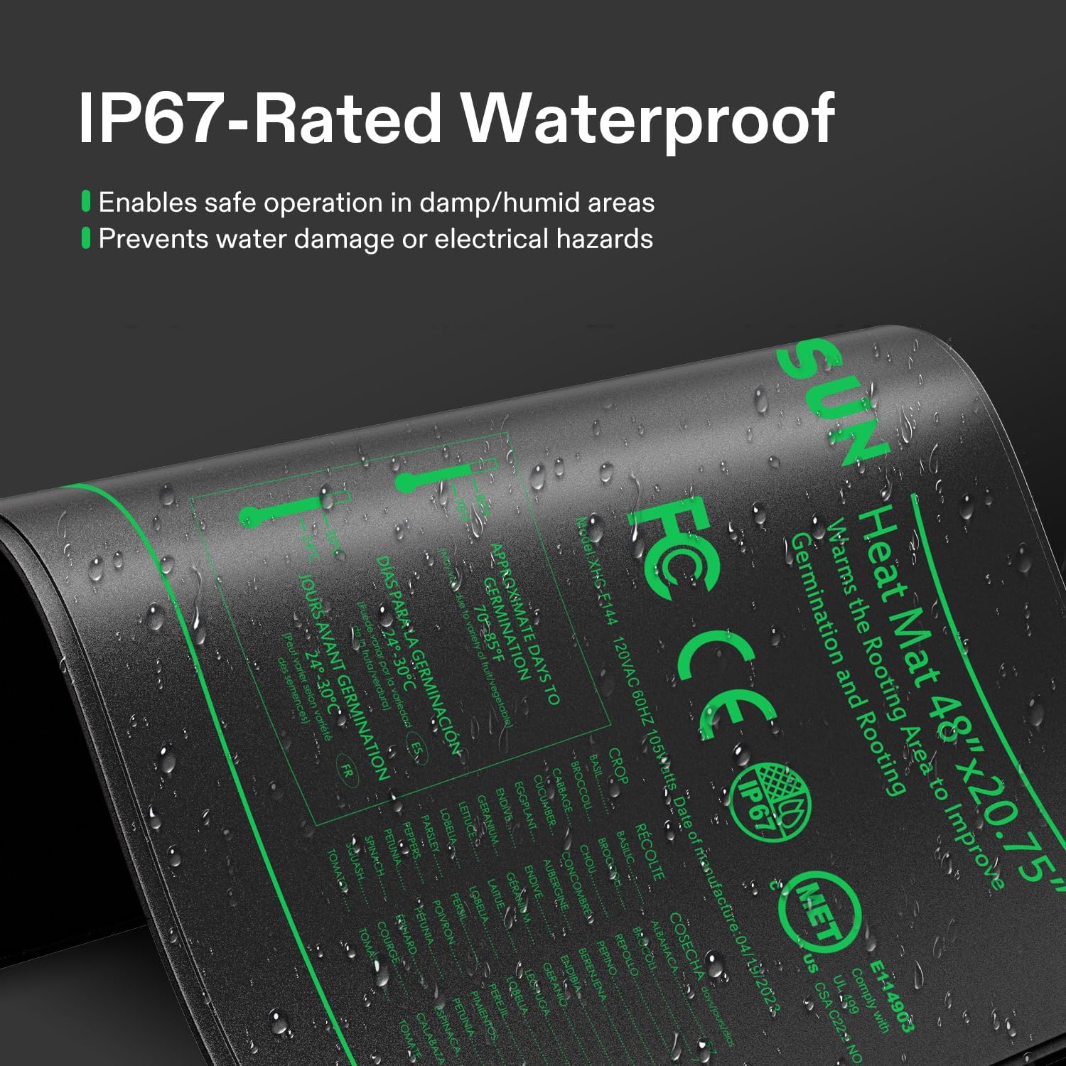 Thumbnail 3 de VIVOSUN tappetino riscaldante per piantine 52x122 cm con regolatore termostatico digitale