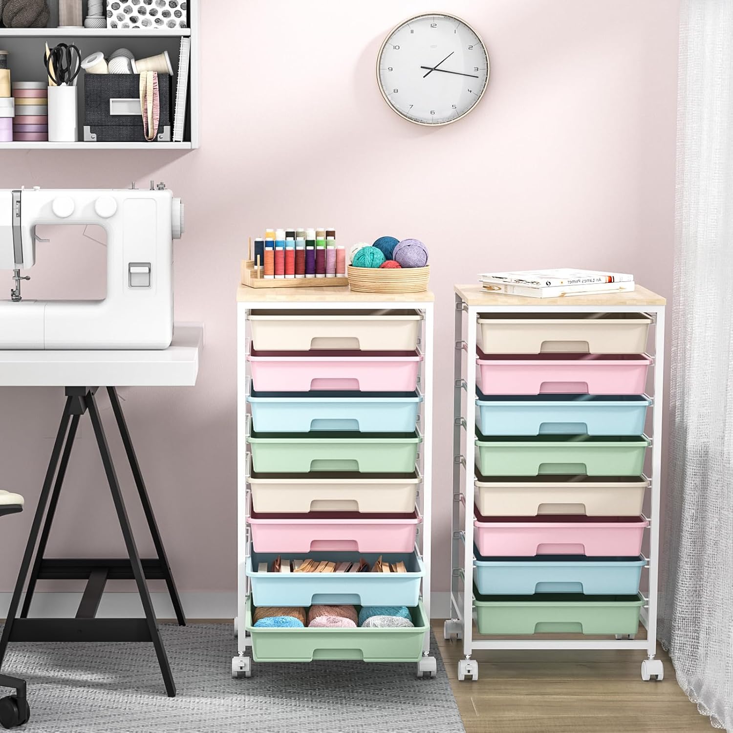 Thumbnail 6 de SYKIARIOL 1250-1 Rainbow Rolling Cart with 8 Drawers and Wooden Top