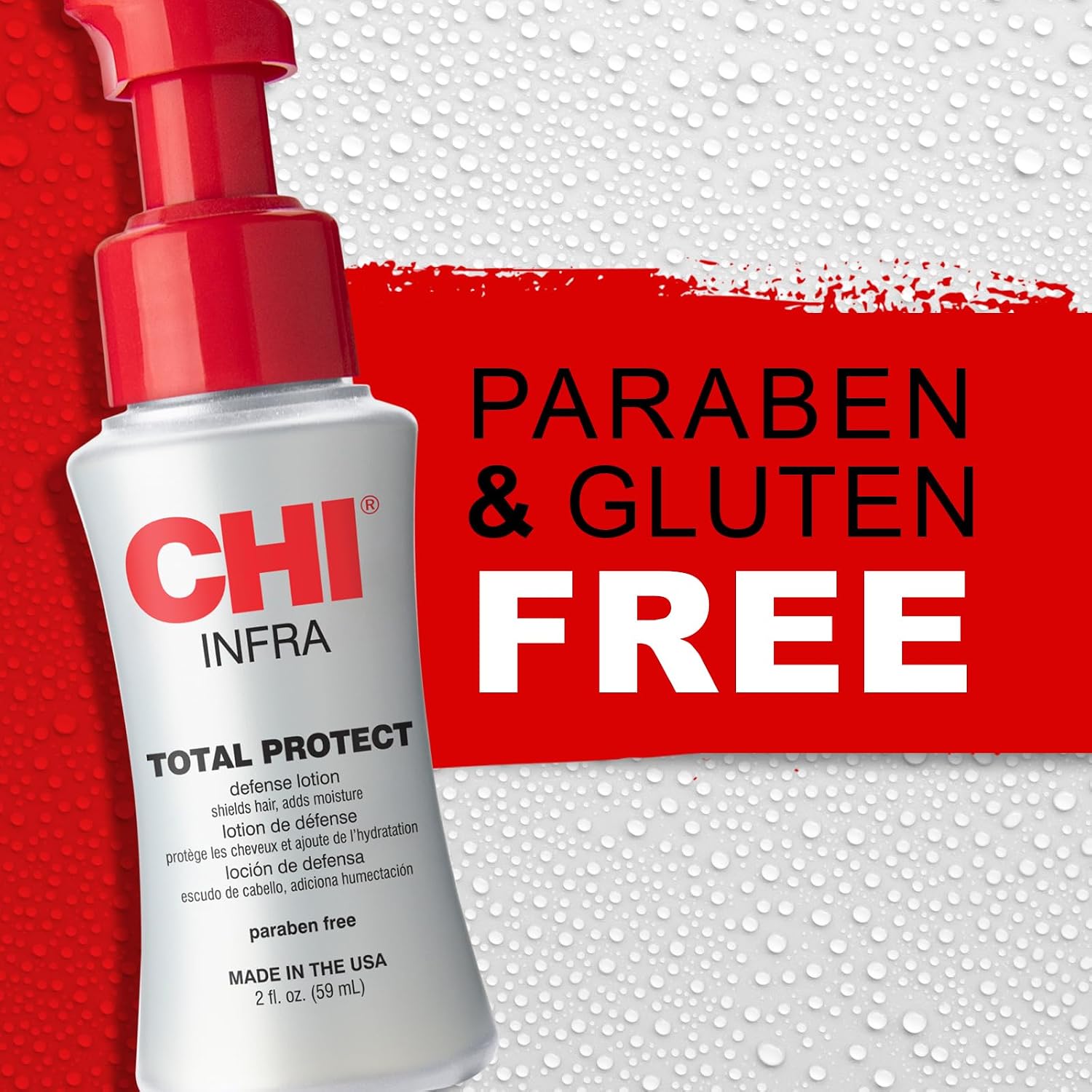 Detalle de CHI Total Protect Defense Lotion, Lightweight Heat-Protecting Hair Lotion, 2 oz