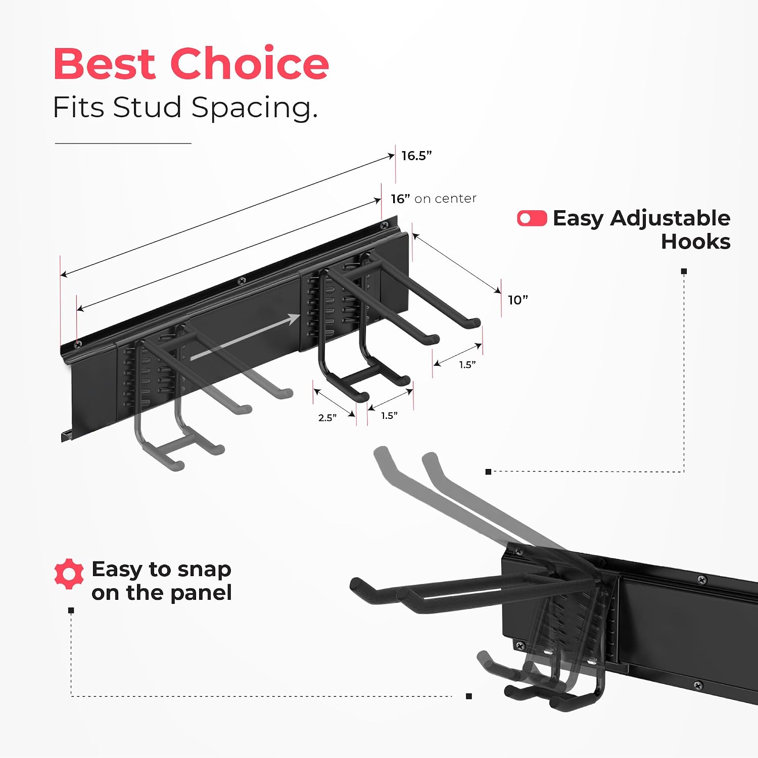 Detalle de TIDYME Garage Wall Organizer 32-inch