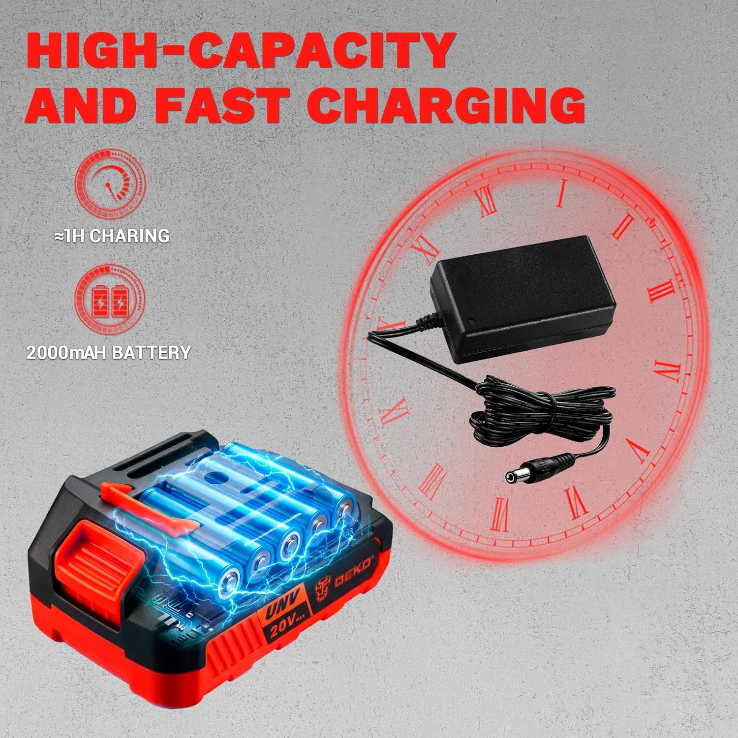 Thumbnail 2 de DEKOPRO 20V Cordless Mouse Sander for Wood with Dust Collector and 2.0Ah Battery