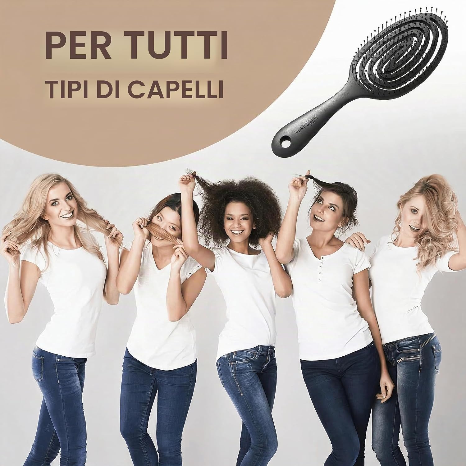 Detalle de marQus Spazzola Districante per Capelli - Materiali a Base Vegetale Biodegradabile | 1 Pezzo