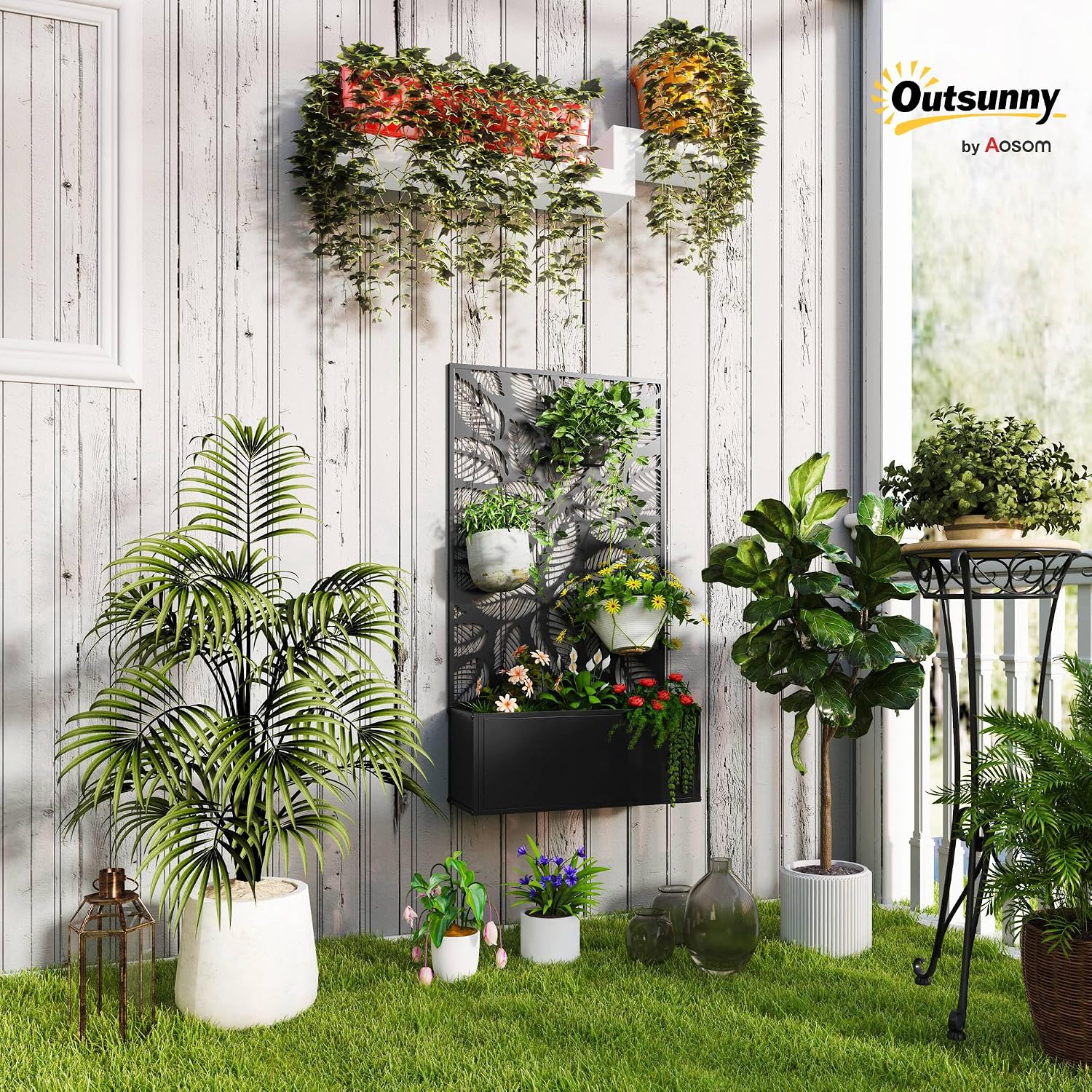 Thumbnail 1 de Outsunny Jardinière treillis 61x23x113