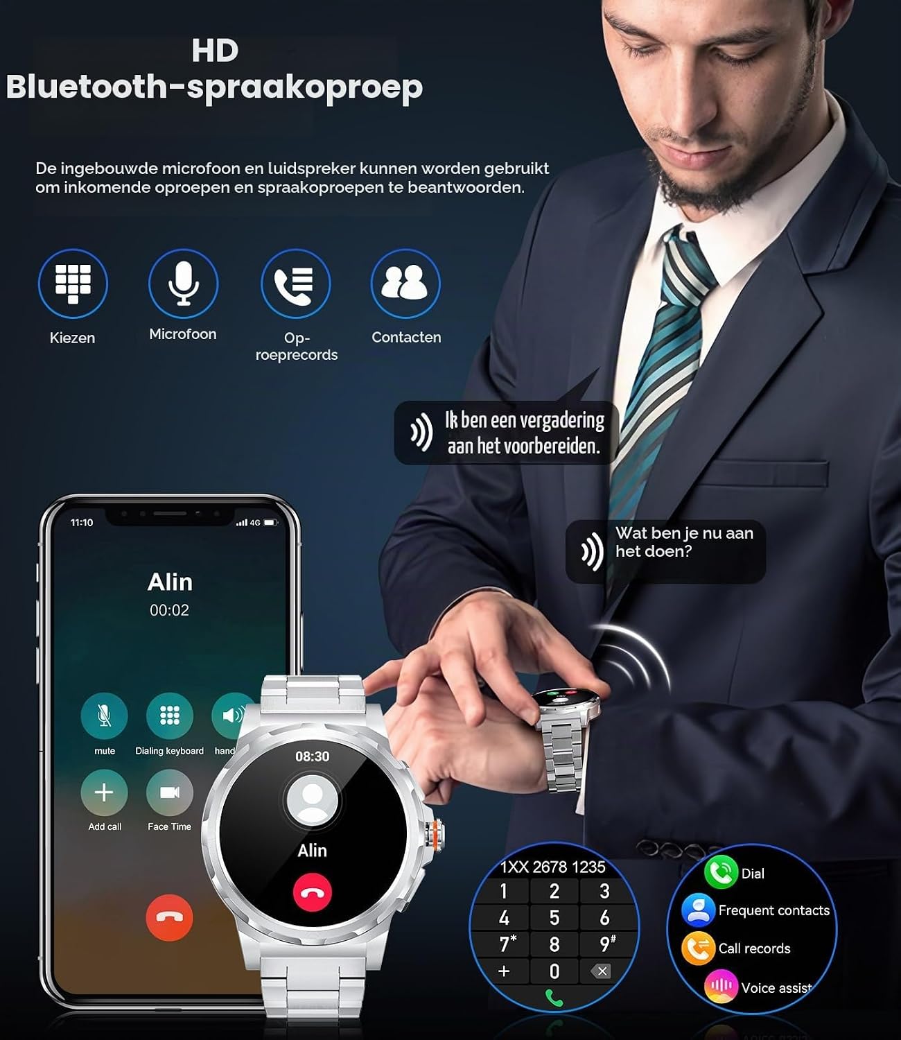 Detalle 2 de CHOOSETIME SML6-S smartwatch met 1,43-inch AMOLED-scherm, bellen en sportmodi