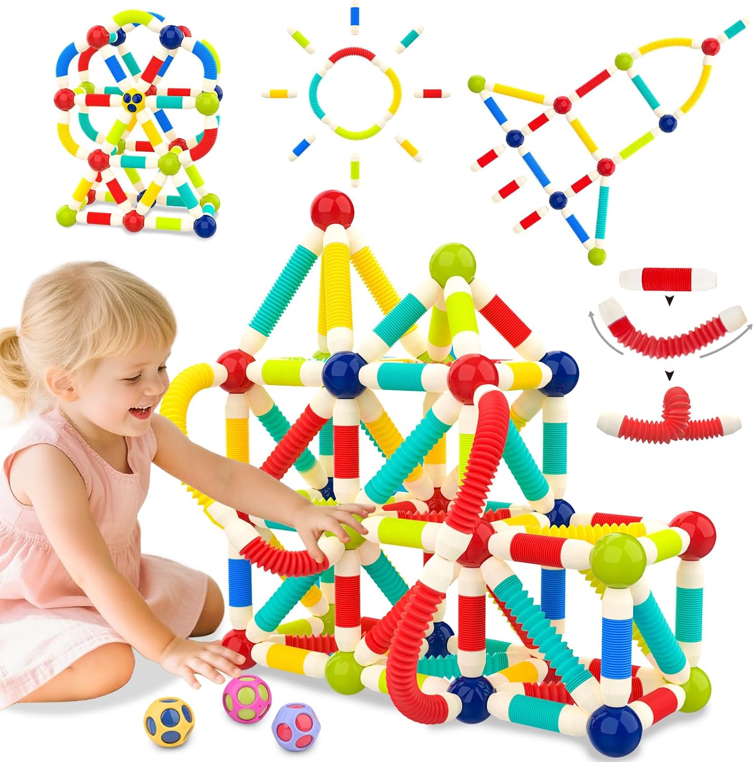 Detalle de nicknack Magnetic Building Telescopic Stick Toy – 67-Piece STEM Set for 3–8 Year Olds