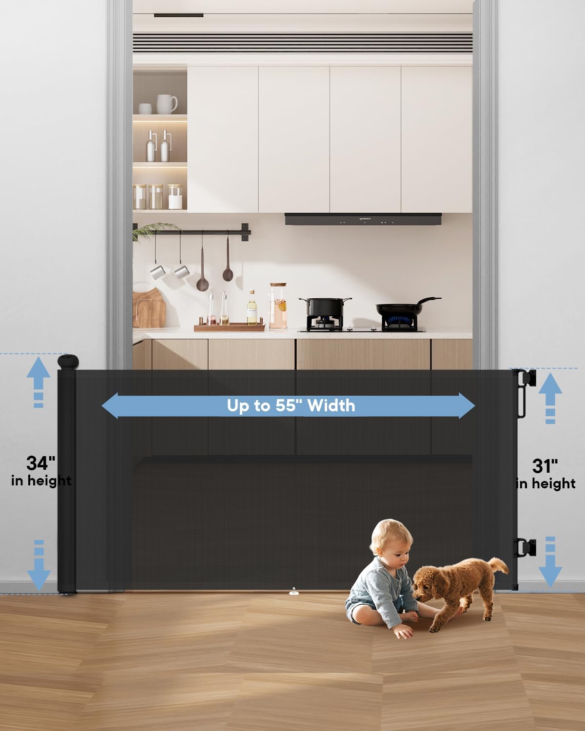 Detalle 2 de BBsecure Retractable Baby Gate 55-Inch Width
