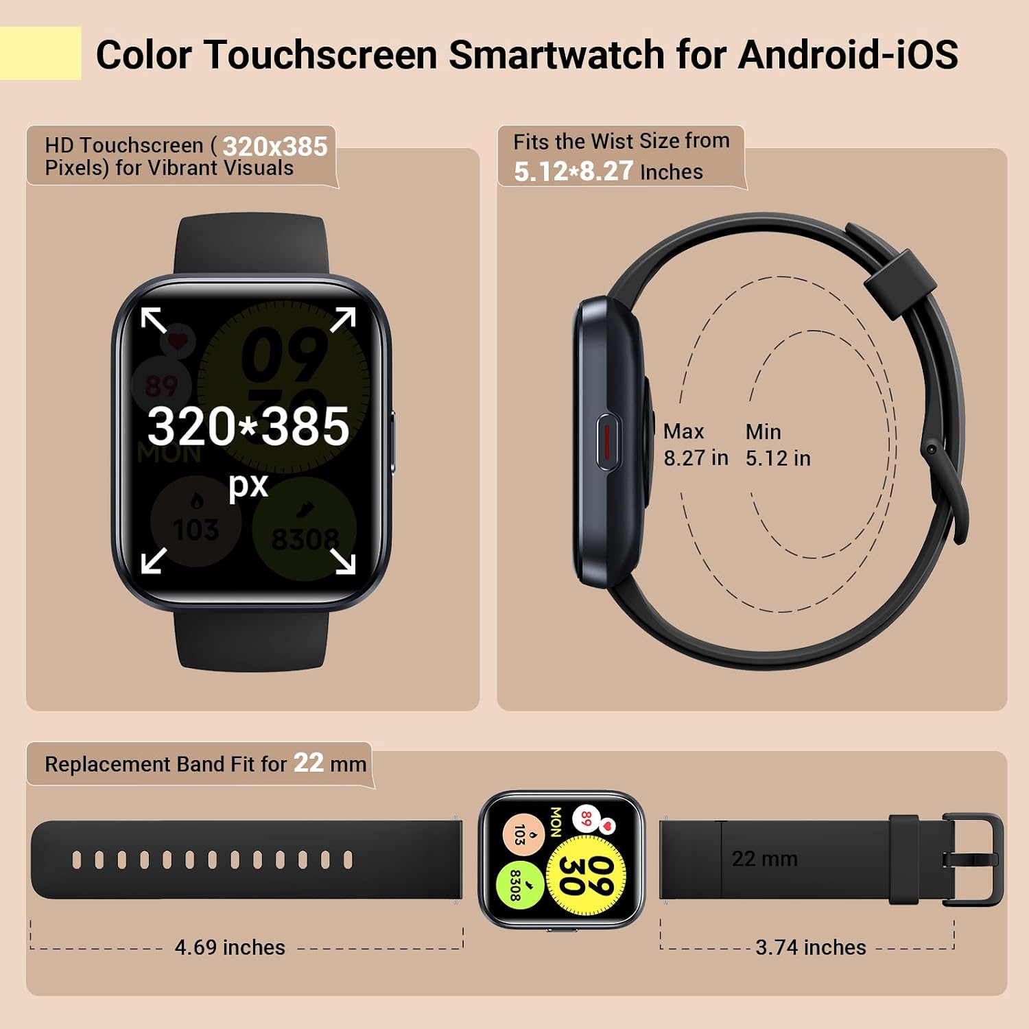 Thumbnail 6 de Fitness Tracker Smartwatch 1.8"
