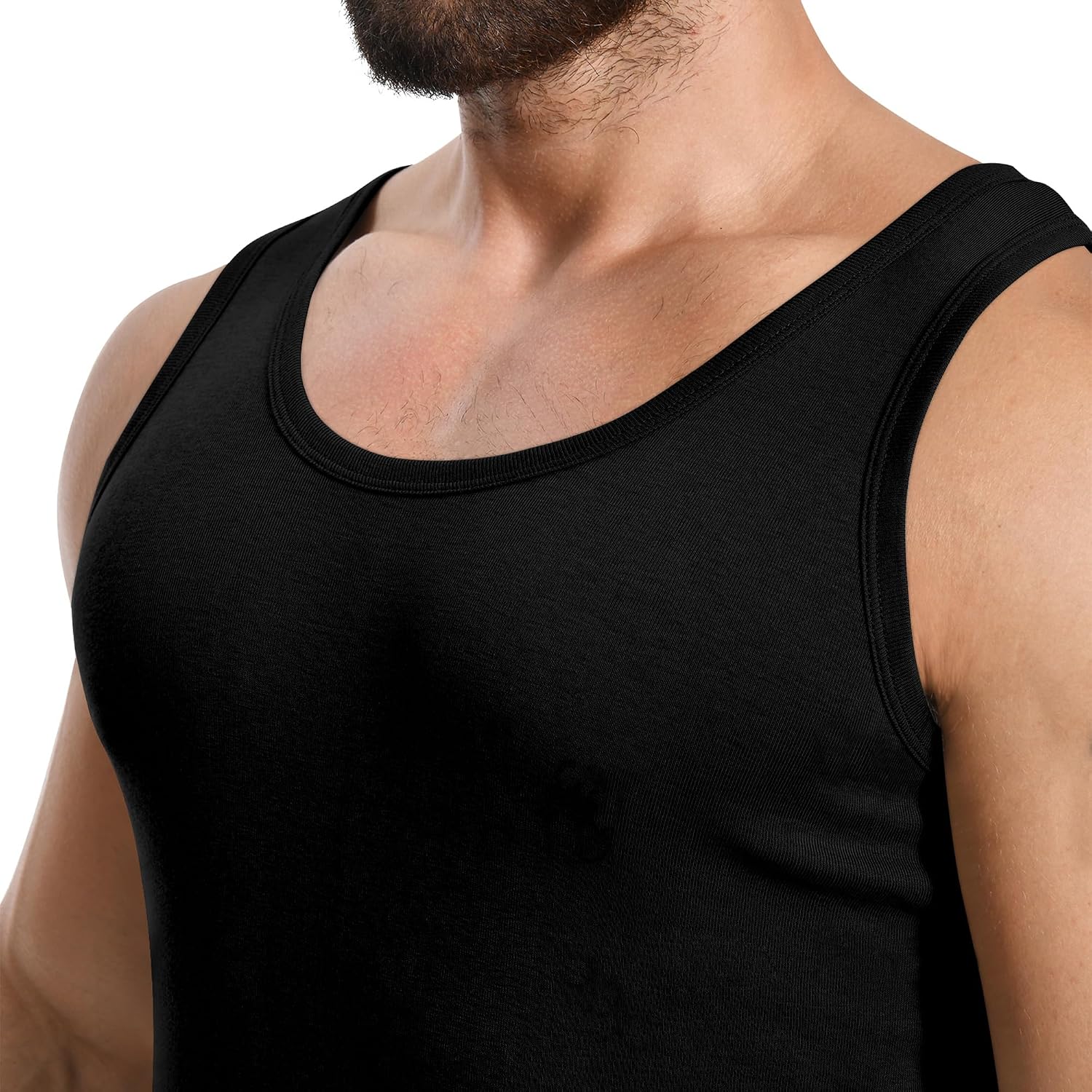 Detalle 2 de YOUCHAN heren-tanktop, 3-pack naadloos onderhemd van 100% katoen