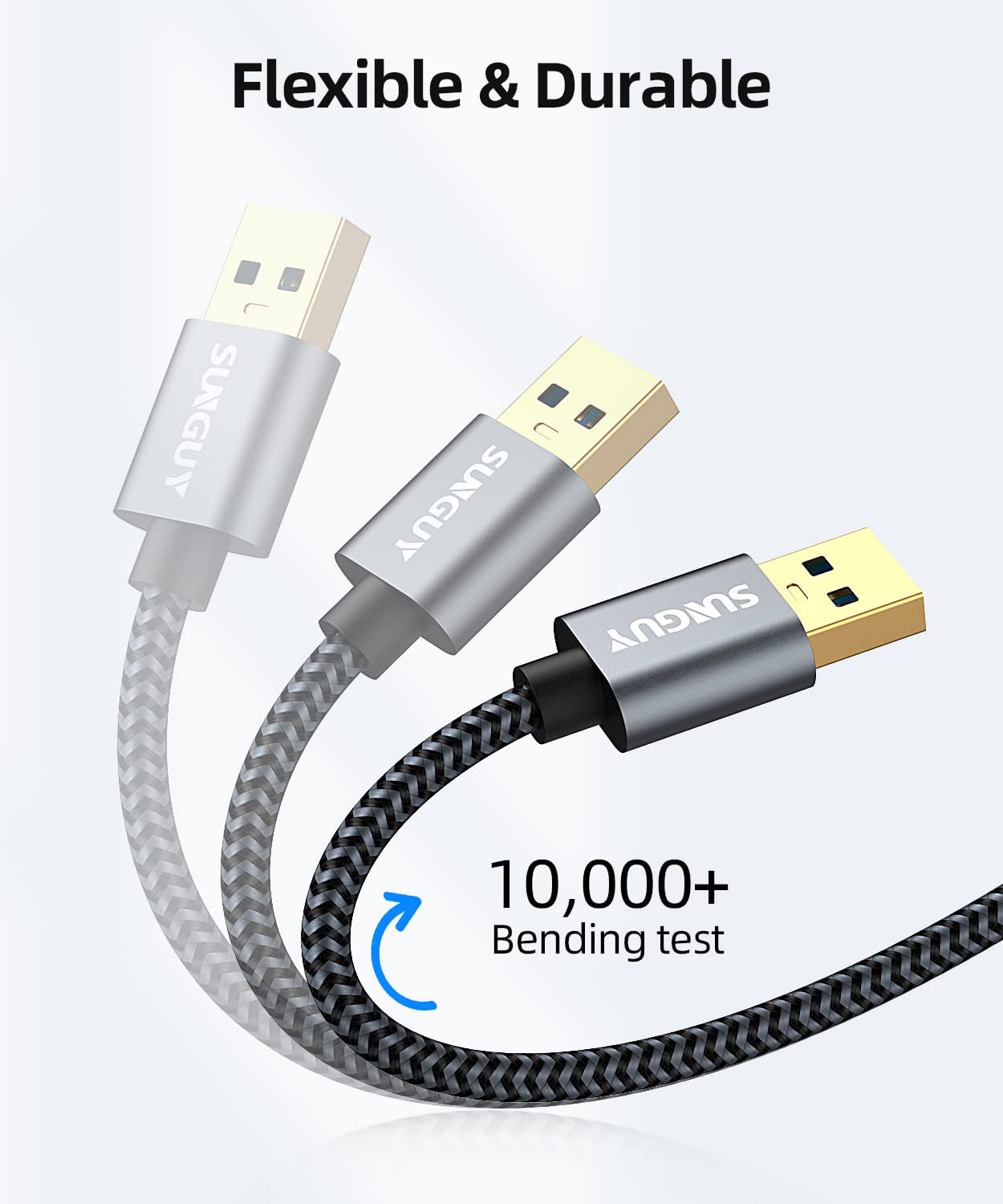 Thumbnail 3 de SUNGUY USB 3.0 Kabel 1 m A-auf-A – Datenübertragung bis 5 Gbit/s, robust und kompatibel mit Druckern, Modems, HDDs