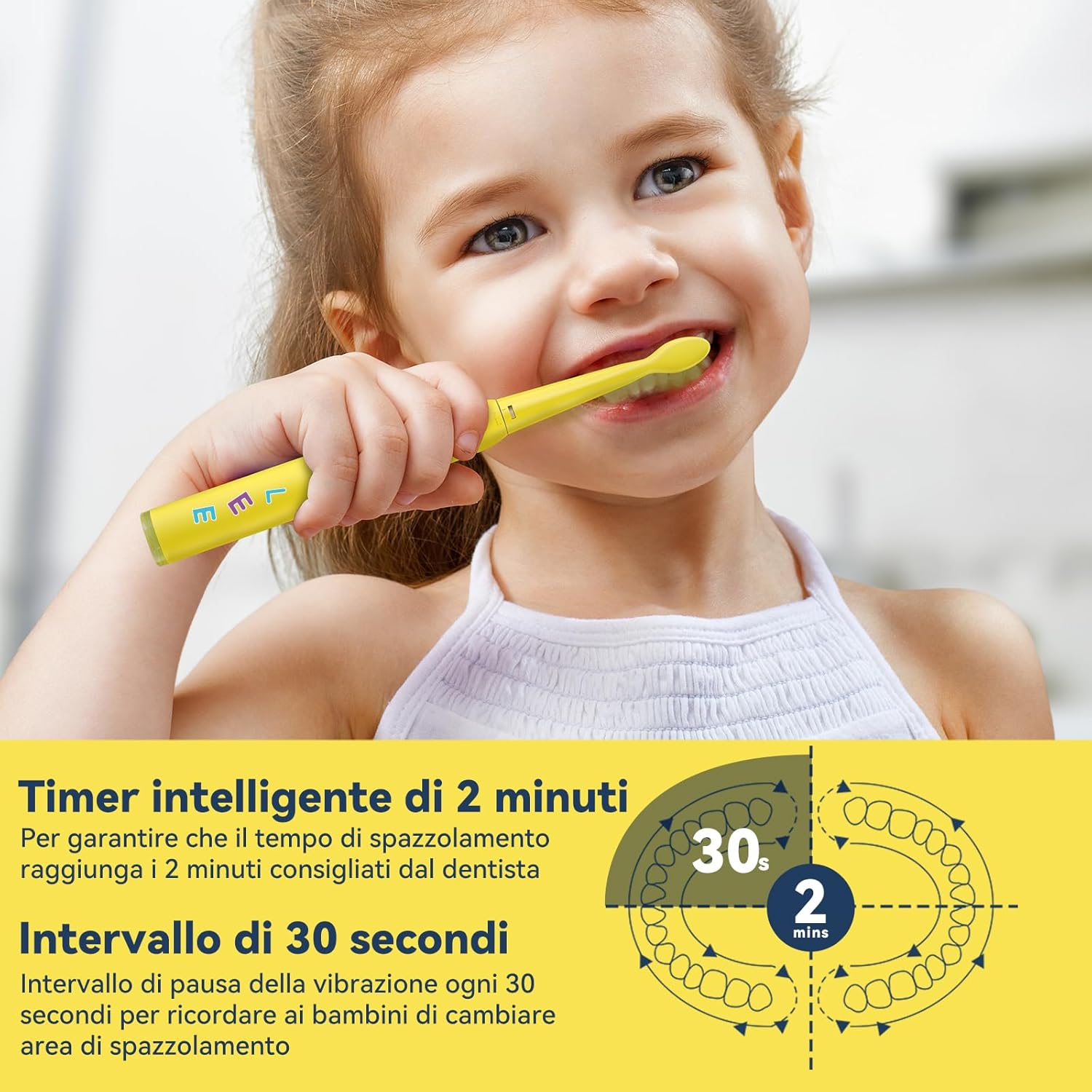 Thumbnail 6 de Seago spazzolino elettrico bambini 6-12 anni SG-2303 con timer da 2 minuti e 8 testine