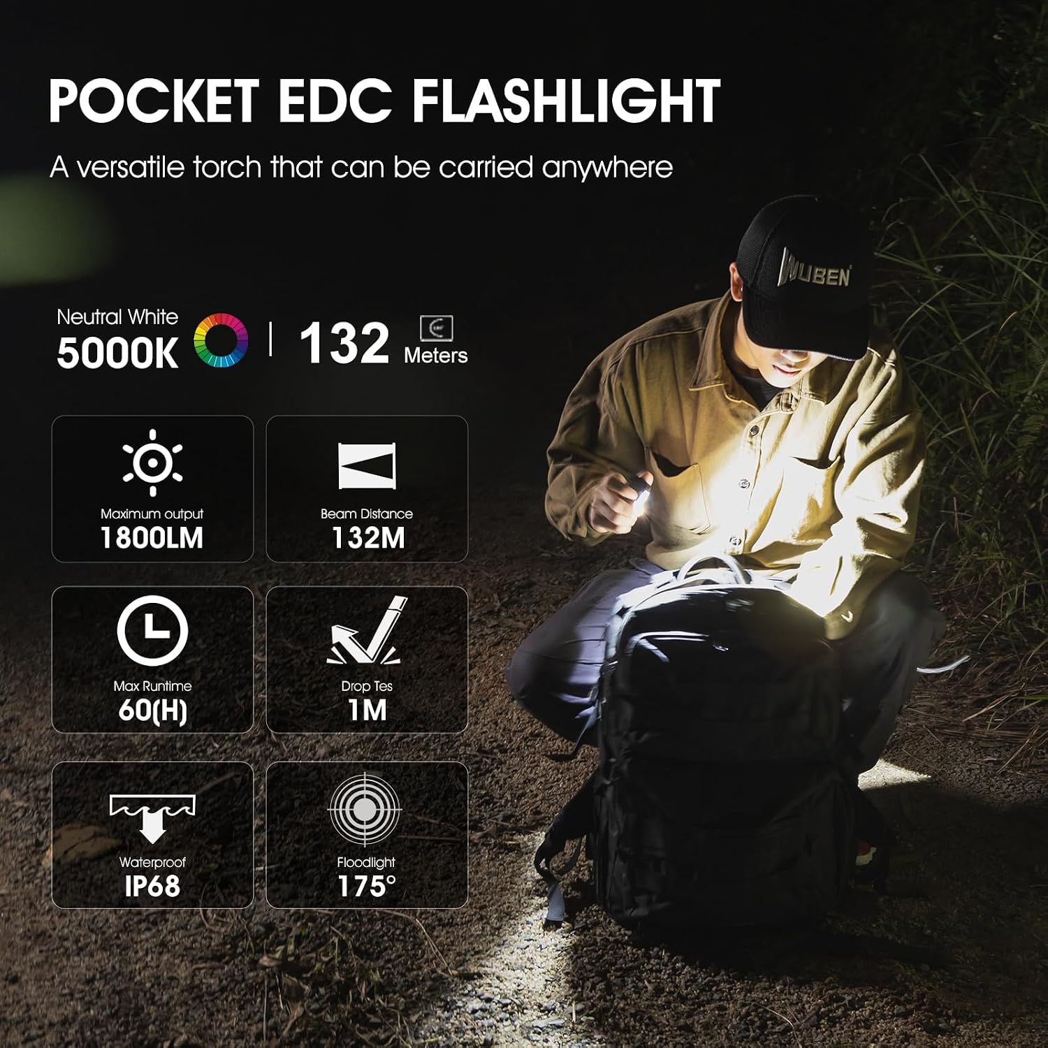 Thumbnail 1 de WUBEN E7 1800 lm EDC flashlight