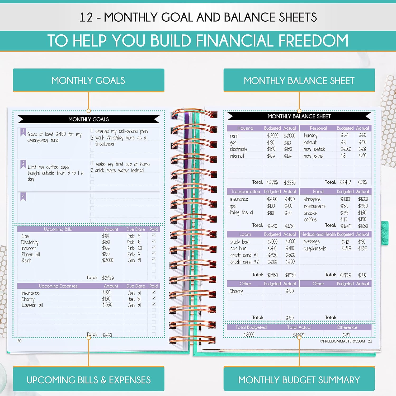 Thumbnail 3 de Budget Planner and Monthly Bill Organizer + Cash Envelope Budget System