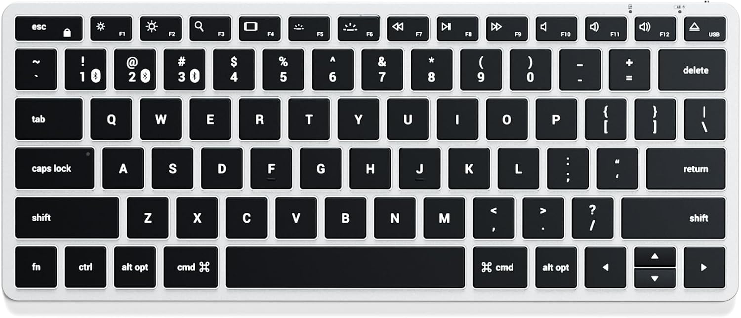 Detalle de Satechi Clavier sans fil X1 Bluetooth QWERTY US (aluminium) pour Mac, Windows et Android
