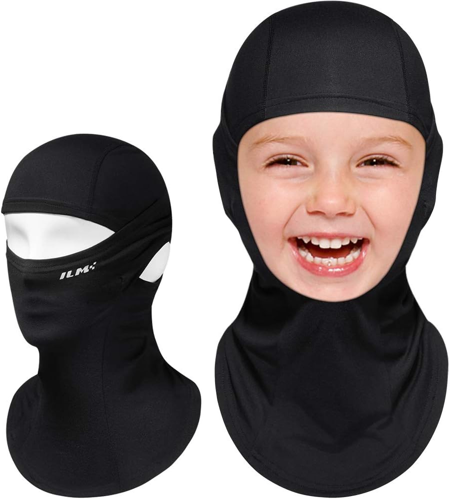 Detalle de ILM FM01Y Kids Balaclava for Motorcycle and Skiing, Stretch Fabric, Earbud Channels